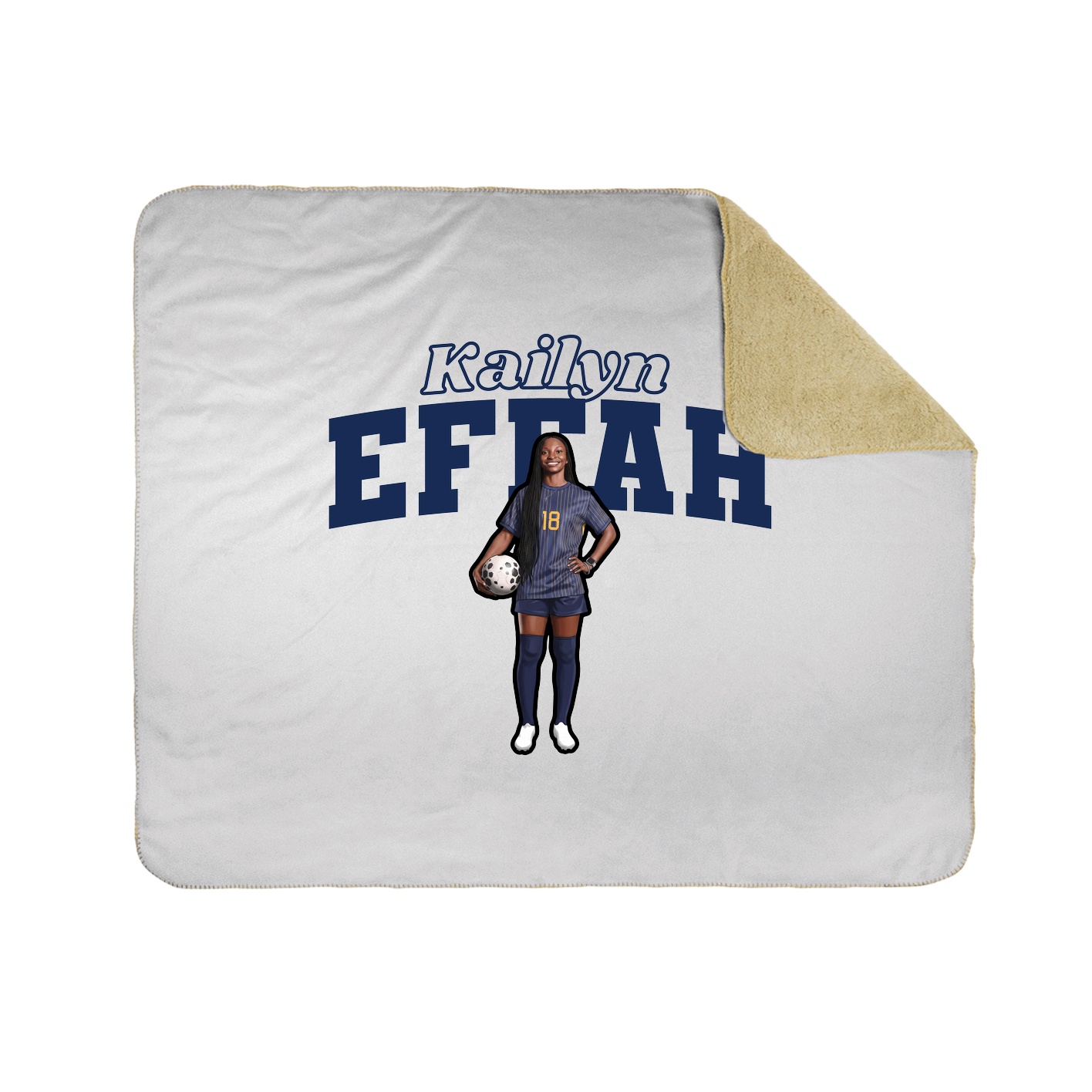 Throw Blanket — Name Arch in White