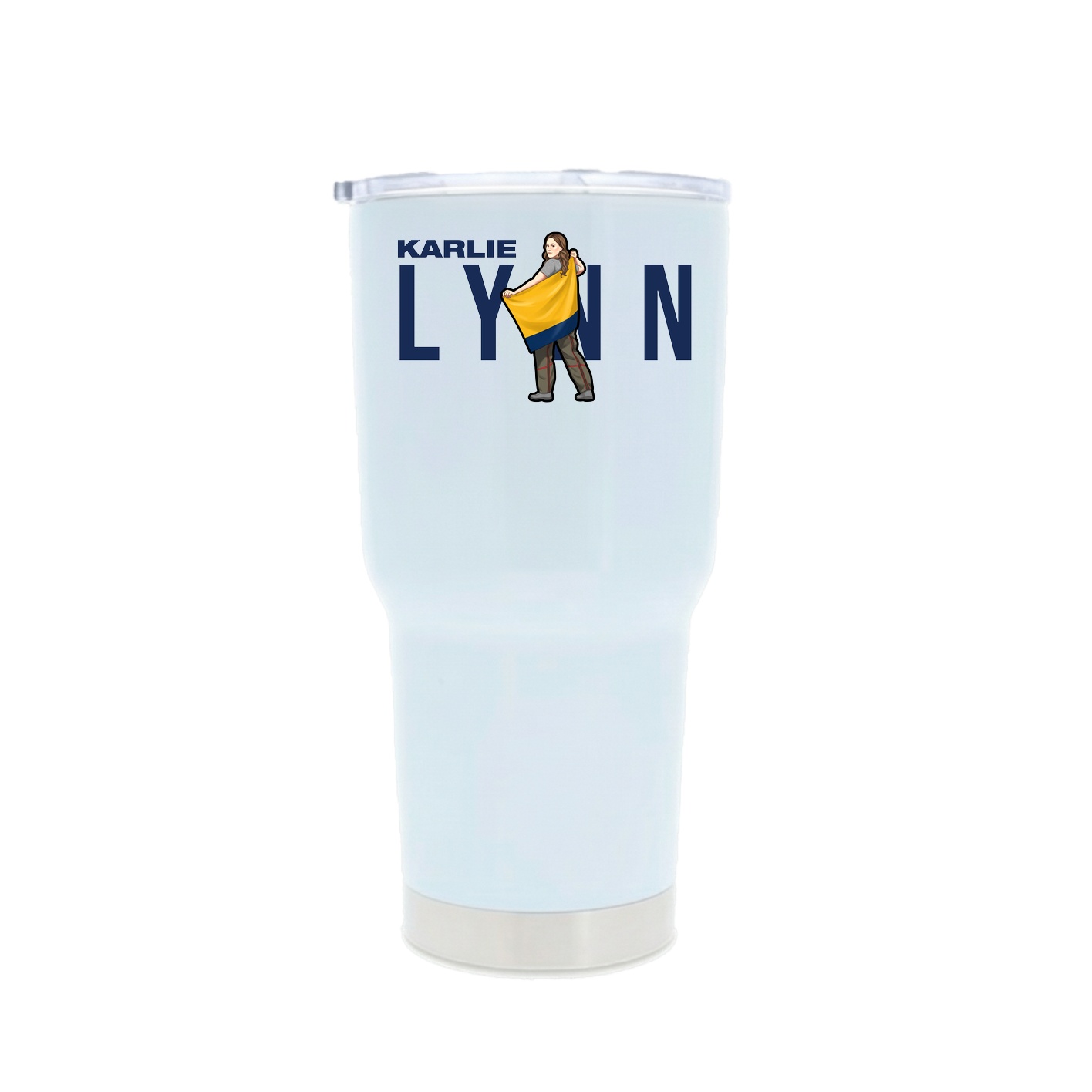 30oz Stainless Steel Tumbler — Player Name in White