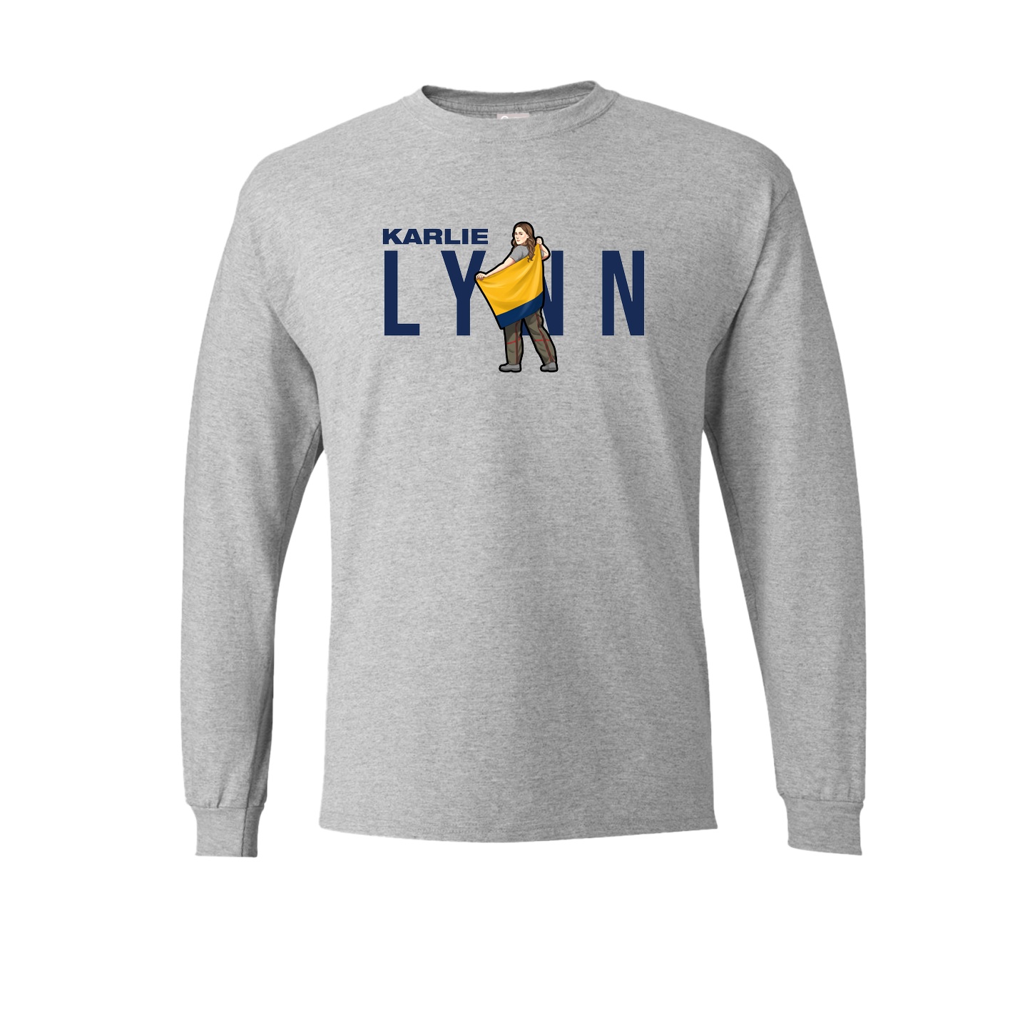 Long Sleeve Tee — Player Name in Grey
