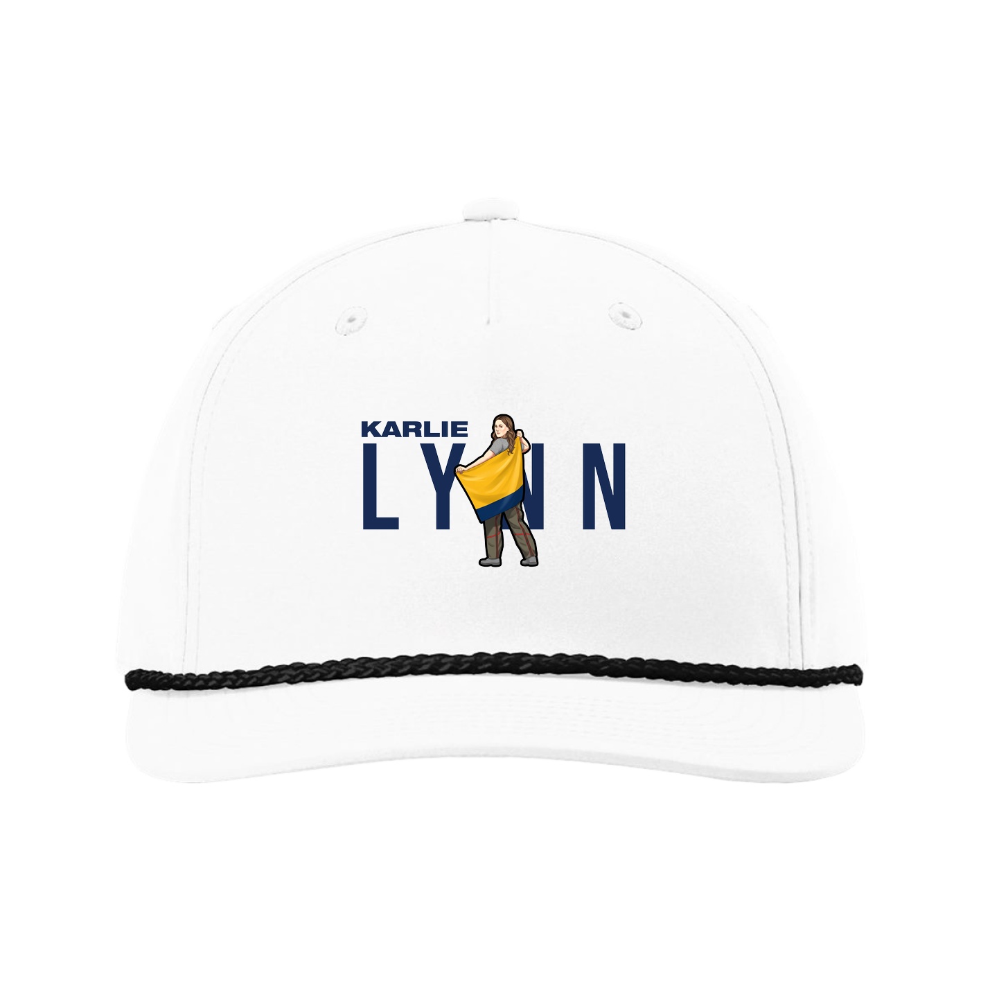 Five-Panel Classic Rope Cap — Player Name in White