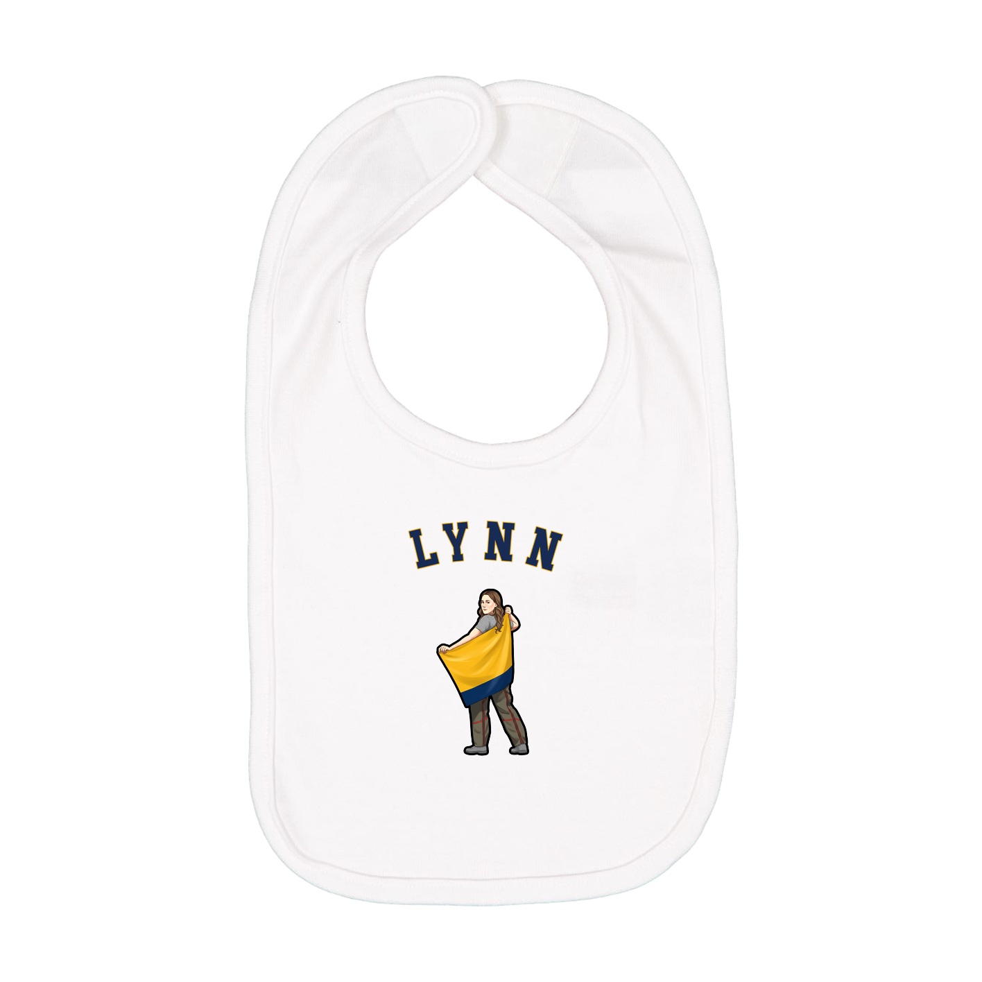 Infant Bib — Shirsey Arch in White
