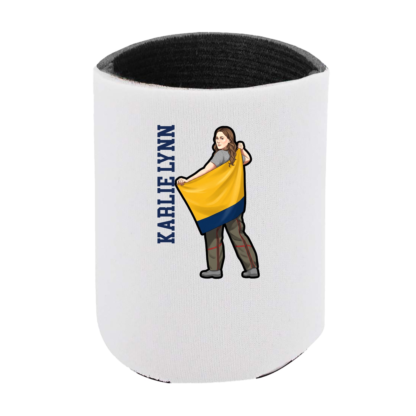 Can Holder — Name Vertical in White