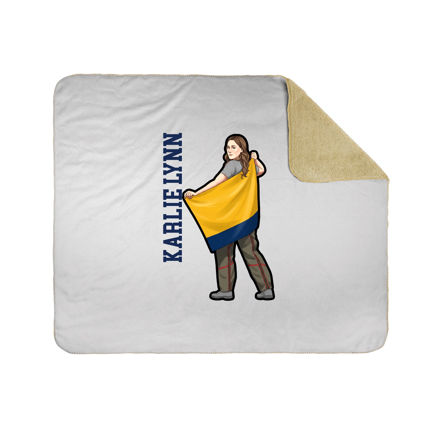 Throw Blanket — Name Vertical in White