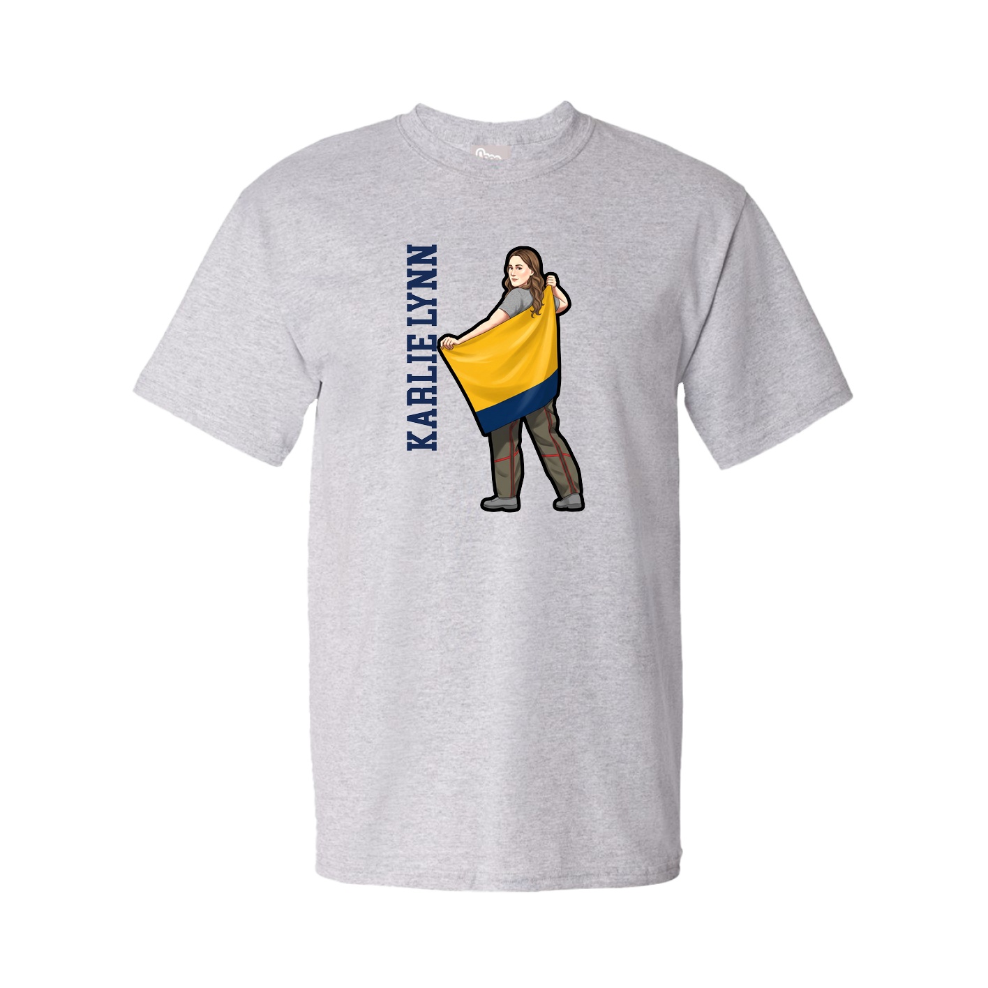 Youth Tee — Name Vertical in Grey