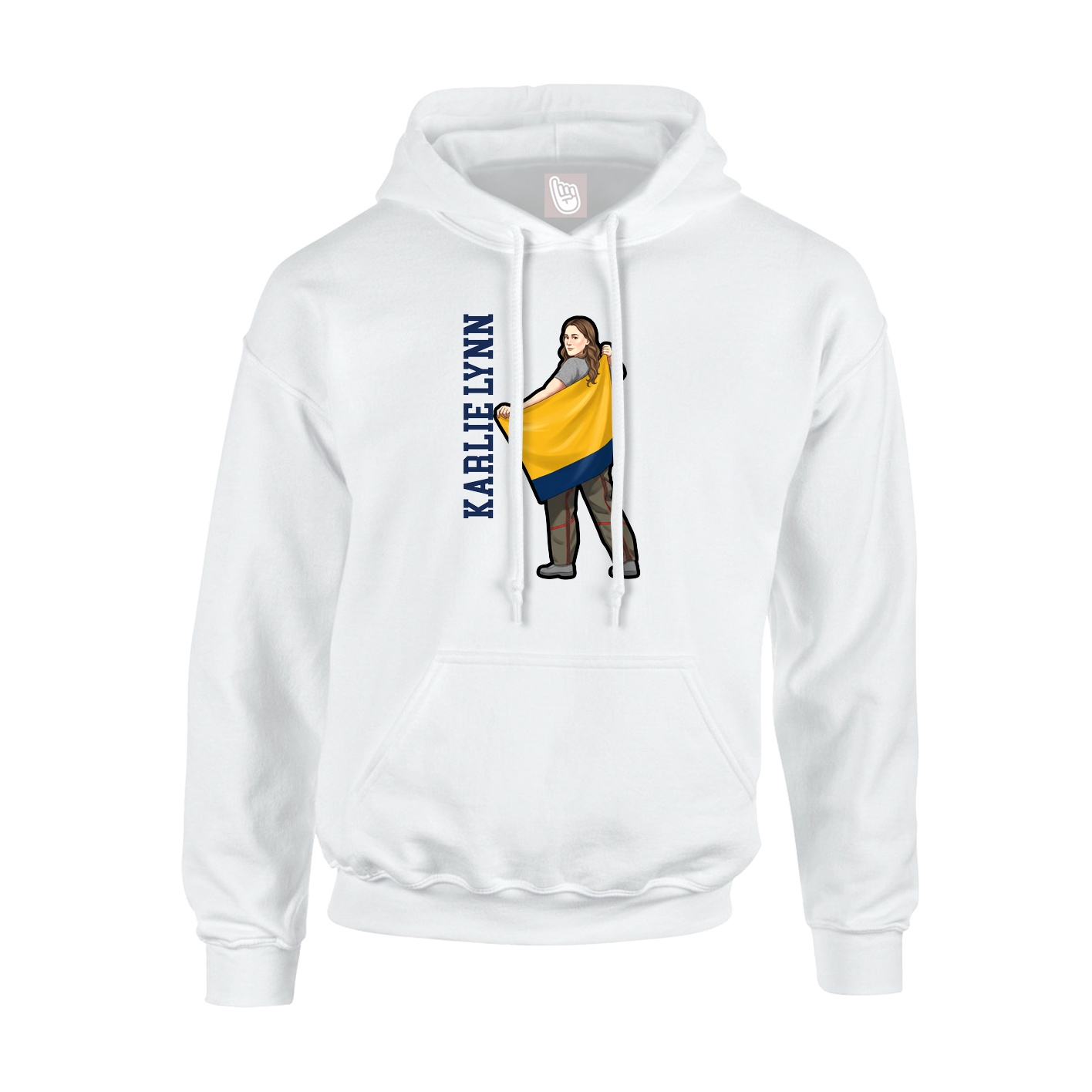 Youth Hoodie — Name Vertical in White