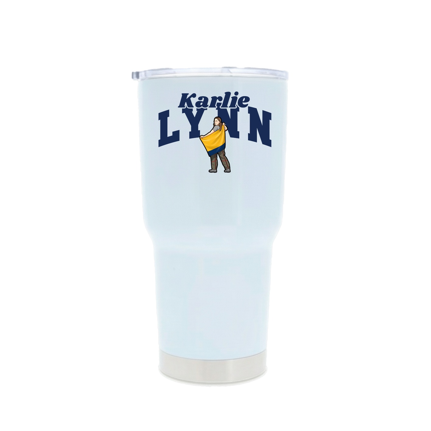 30oz Stainless Steel Tumbler — Signature Arch in White
