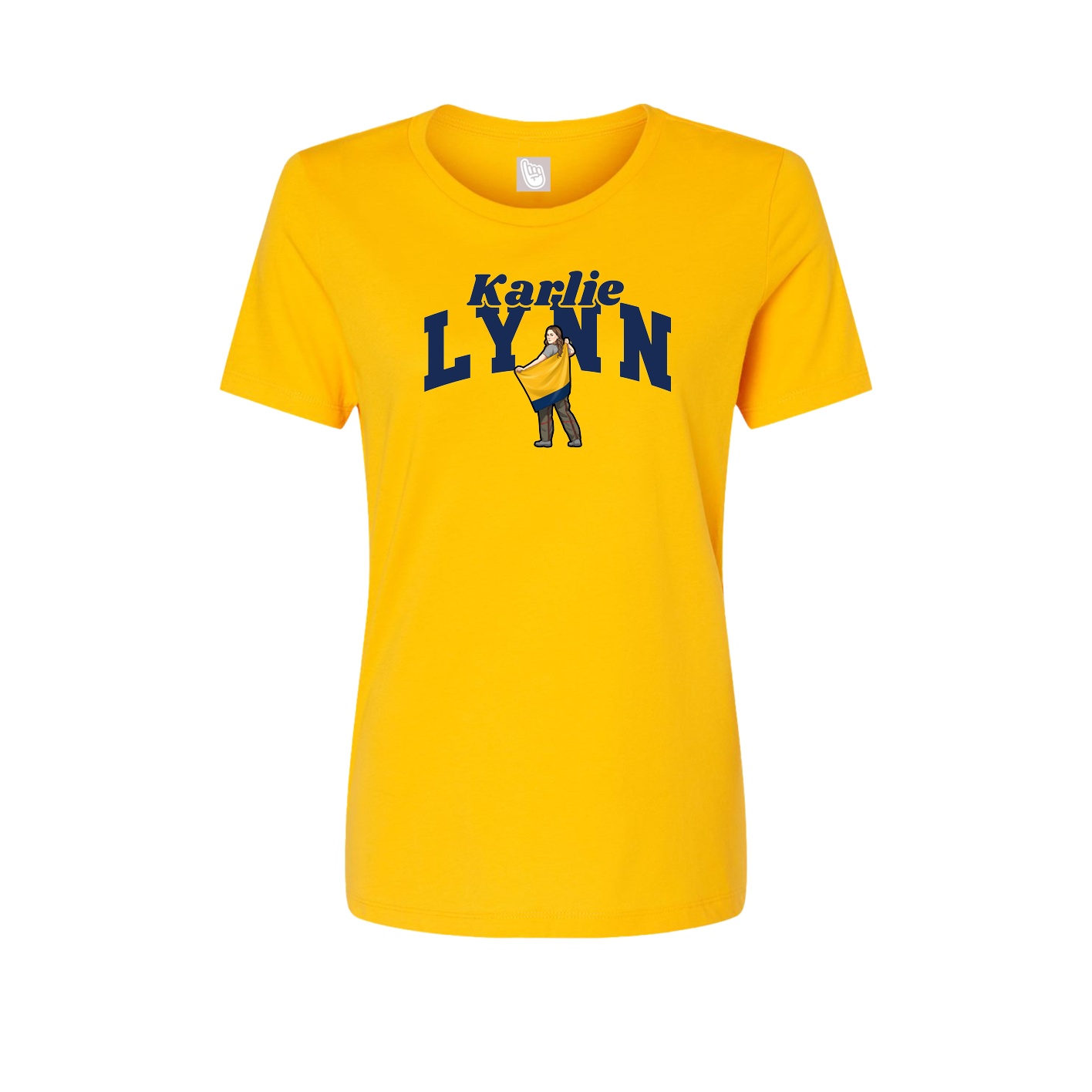 Fitted Women's Tee — Signature Arch in Gold
