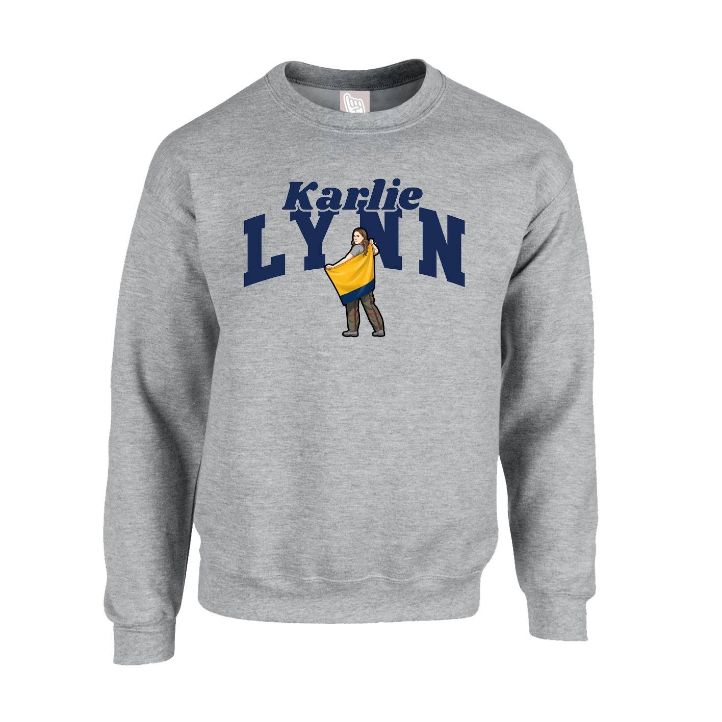 Fleece Crew — Signature Arch in Grey