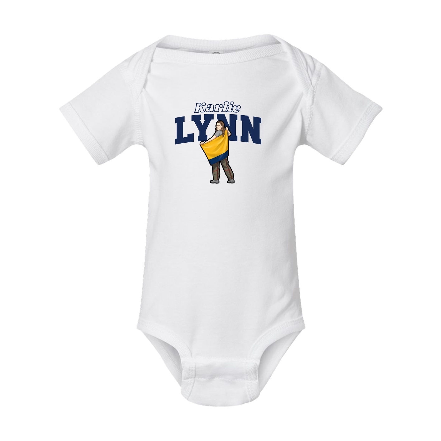 Baby Onesie — Name Arch in White