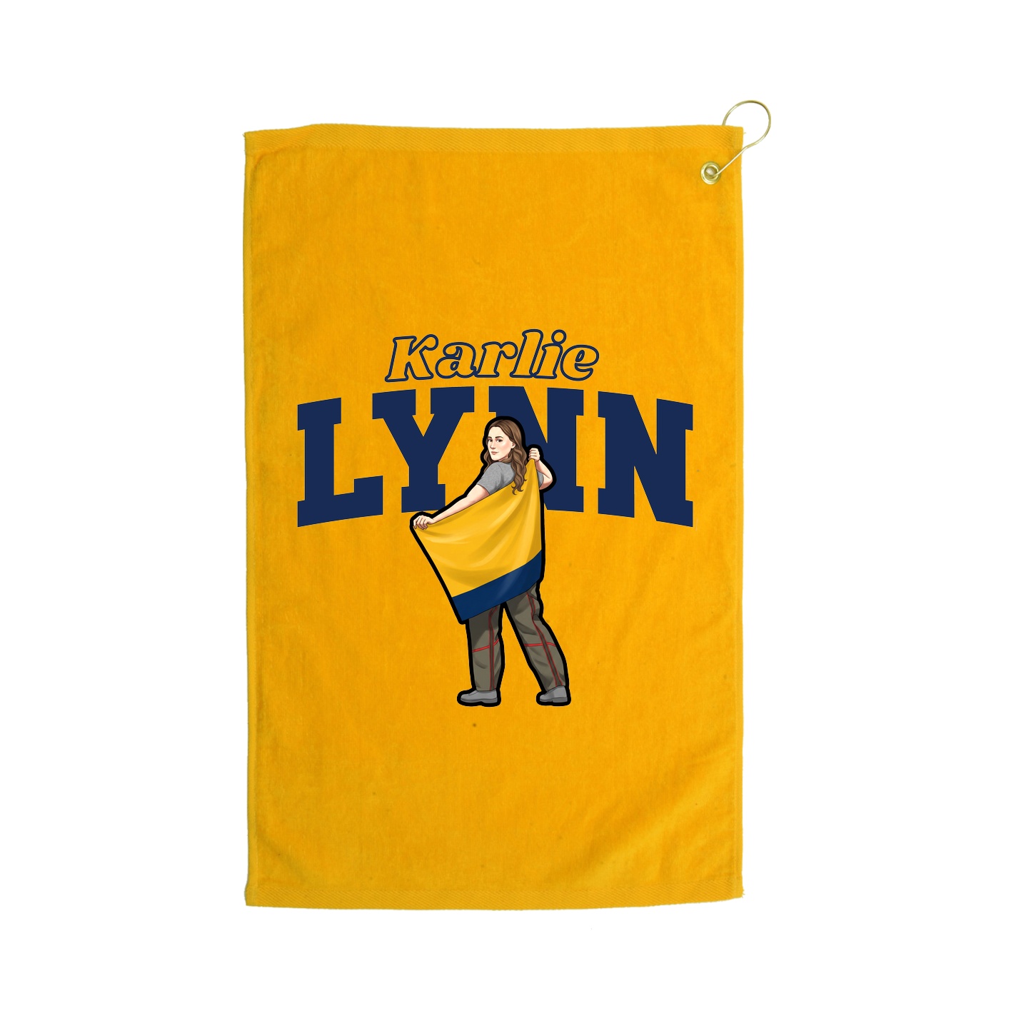 Golf Towel — Name Arch in Gold