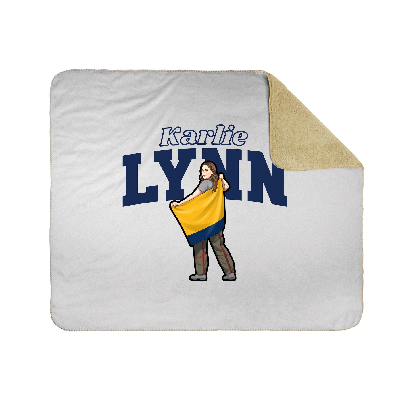 Throw Blanket — Name Arch in White