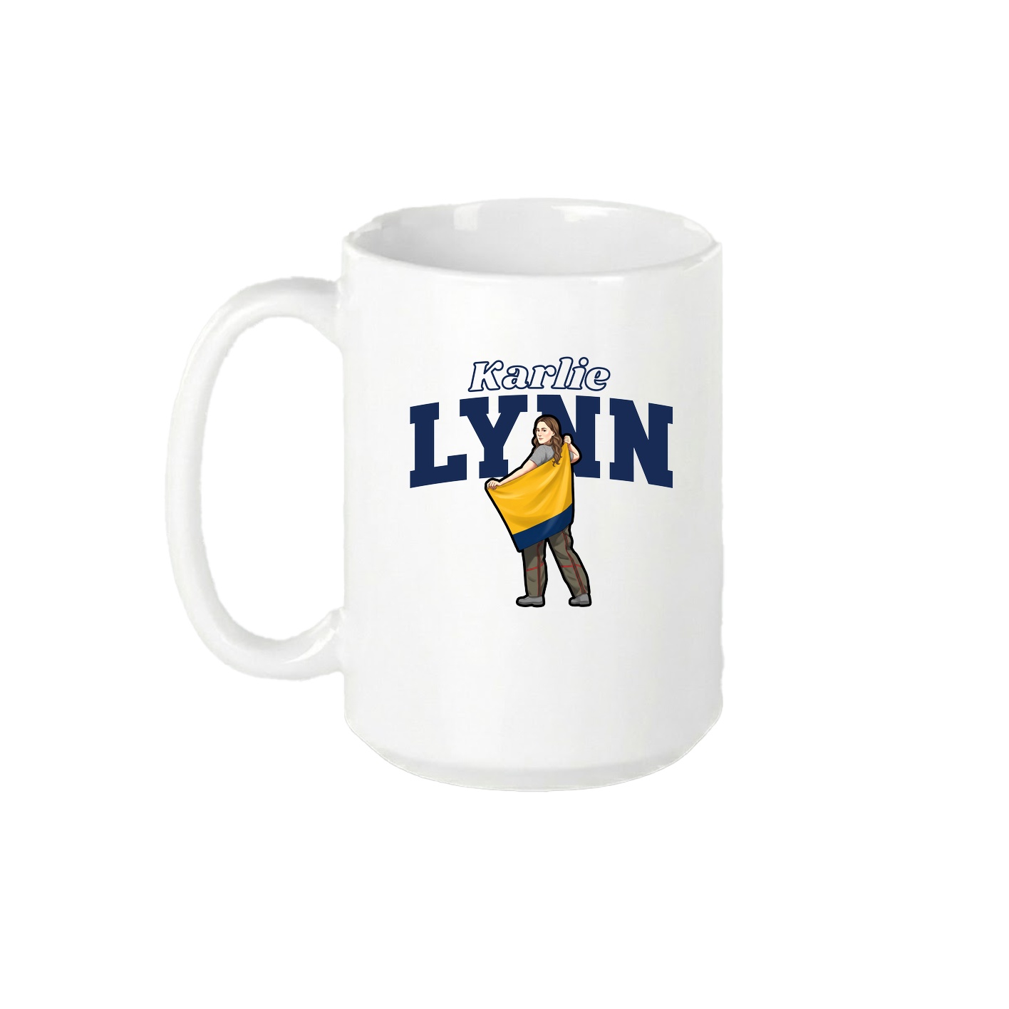 15oz Coffee Mug — Name Arch in White