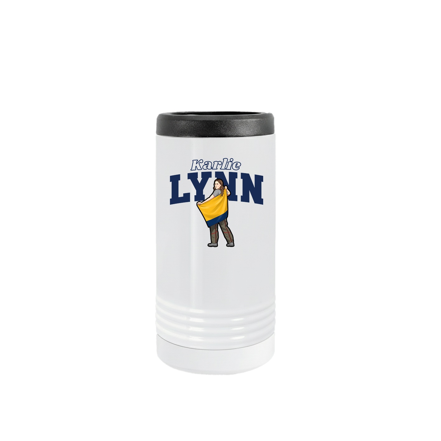 Slim Beverage Holder — Name Arch in White