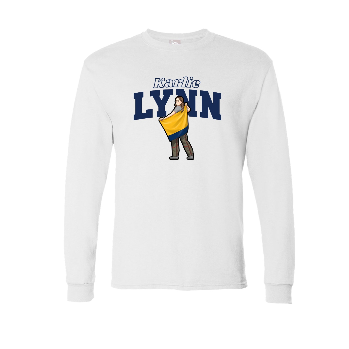 Long Sleeve Tee — Name Arch in White