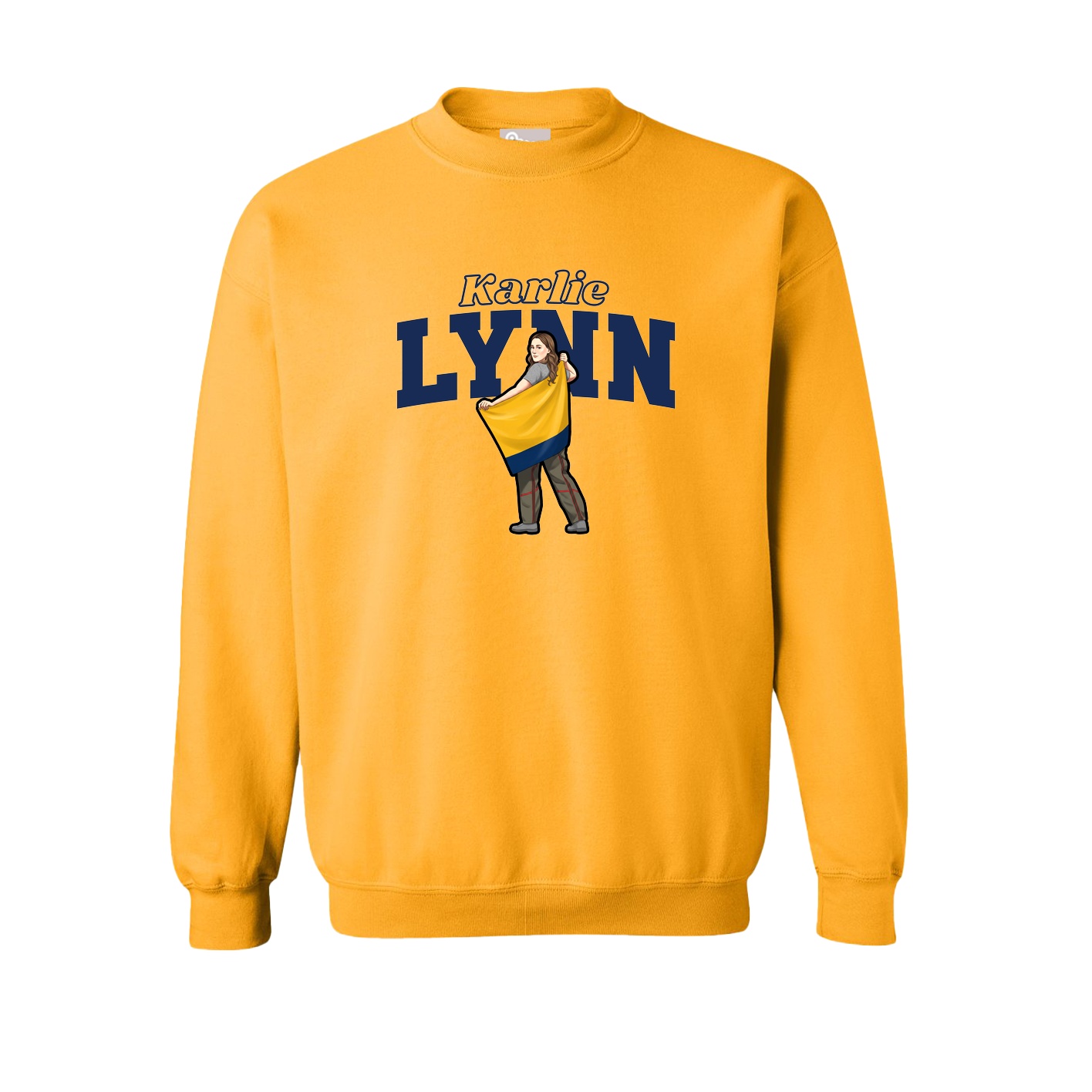 Fleece Crew — Name Arch in Gold