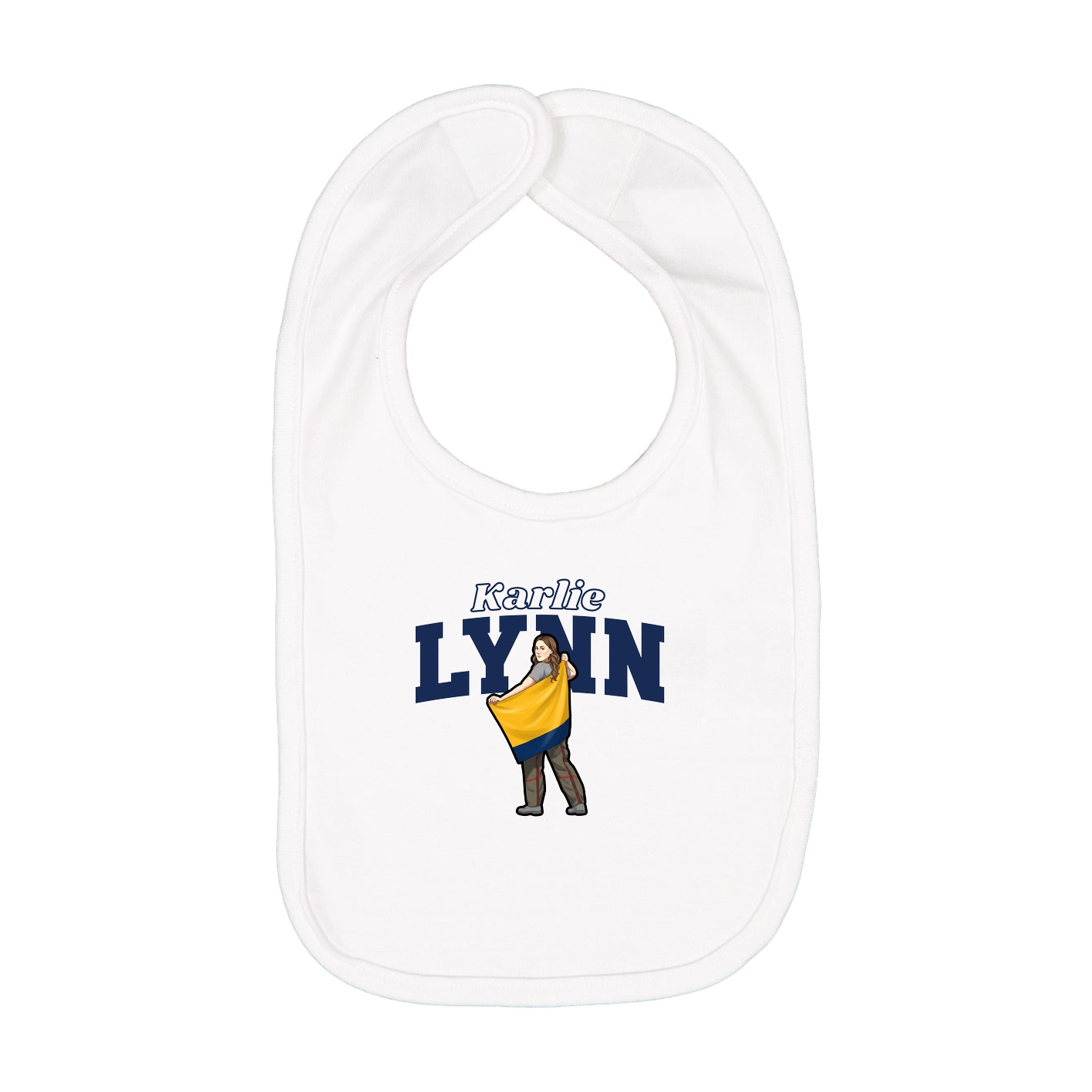 Infant Bib — Name Arch in White