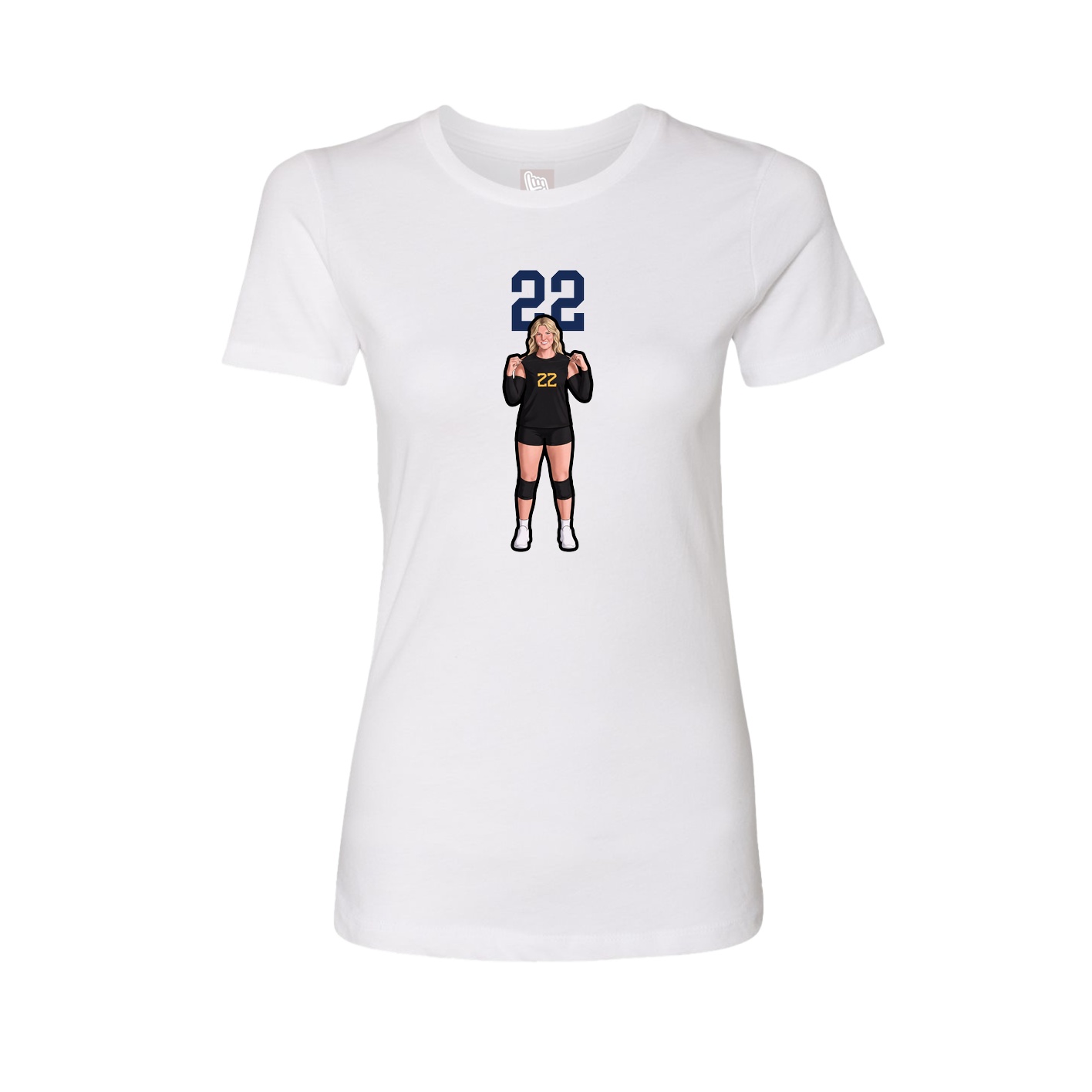 Fitted Women's Tee — Number Top in White