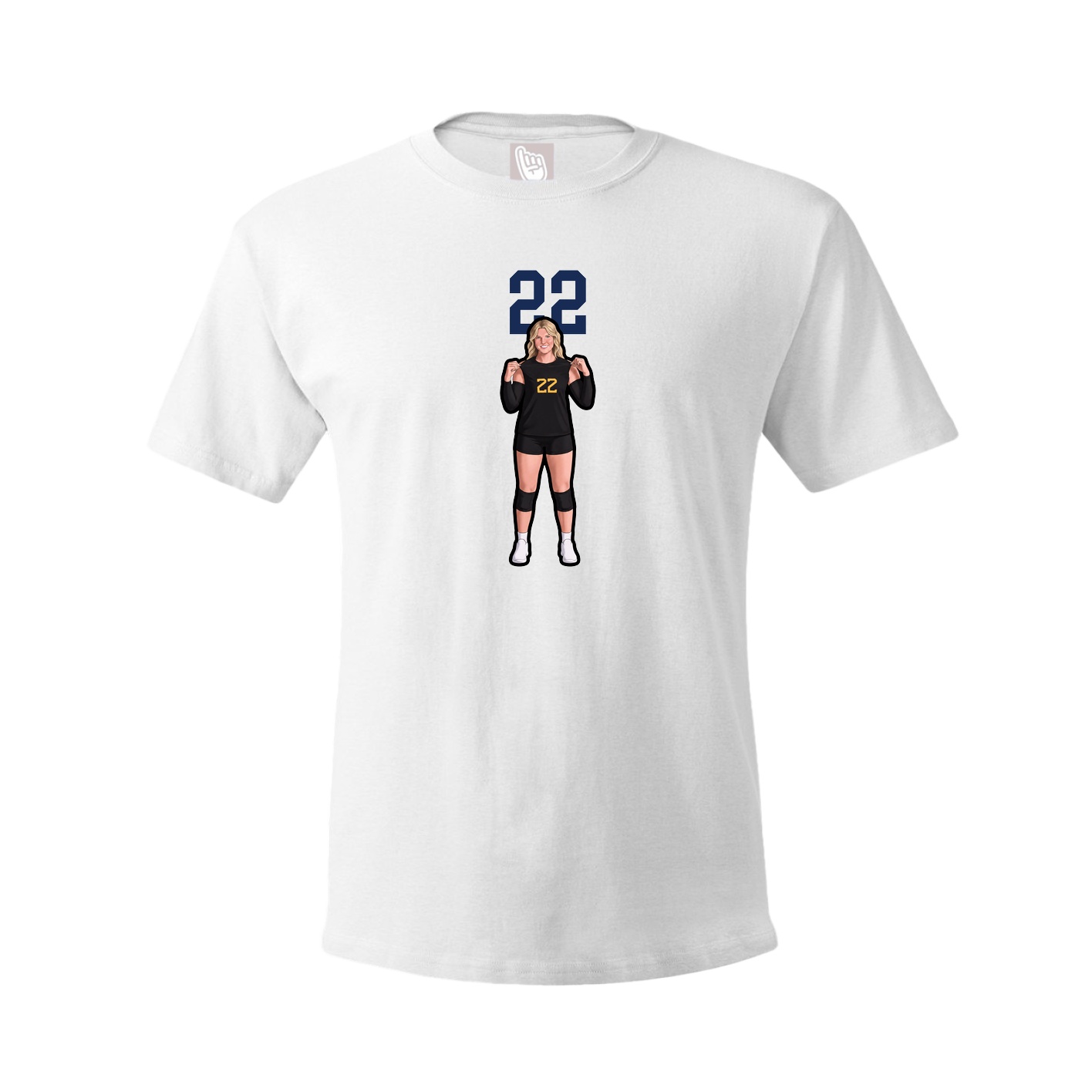 Youth Tee — Number Top in White