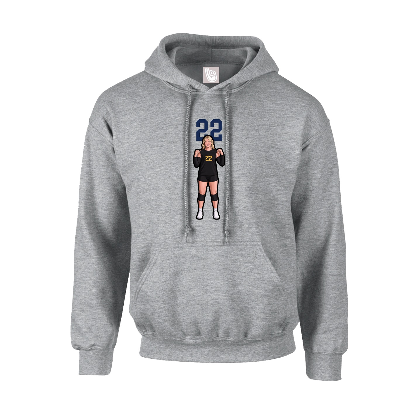 Youth Hoodie — Number Top in Grey