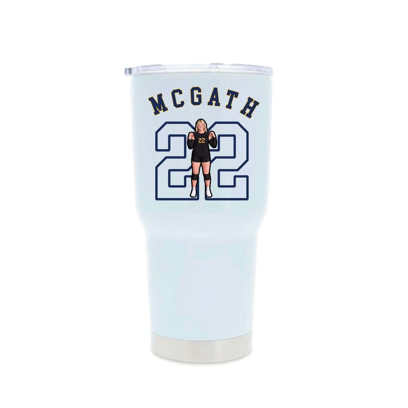 30oz Stainless Steel Tumbler — Shirsey Arch in White