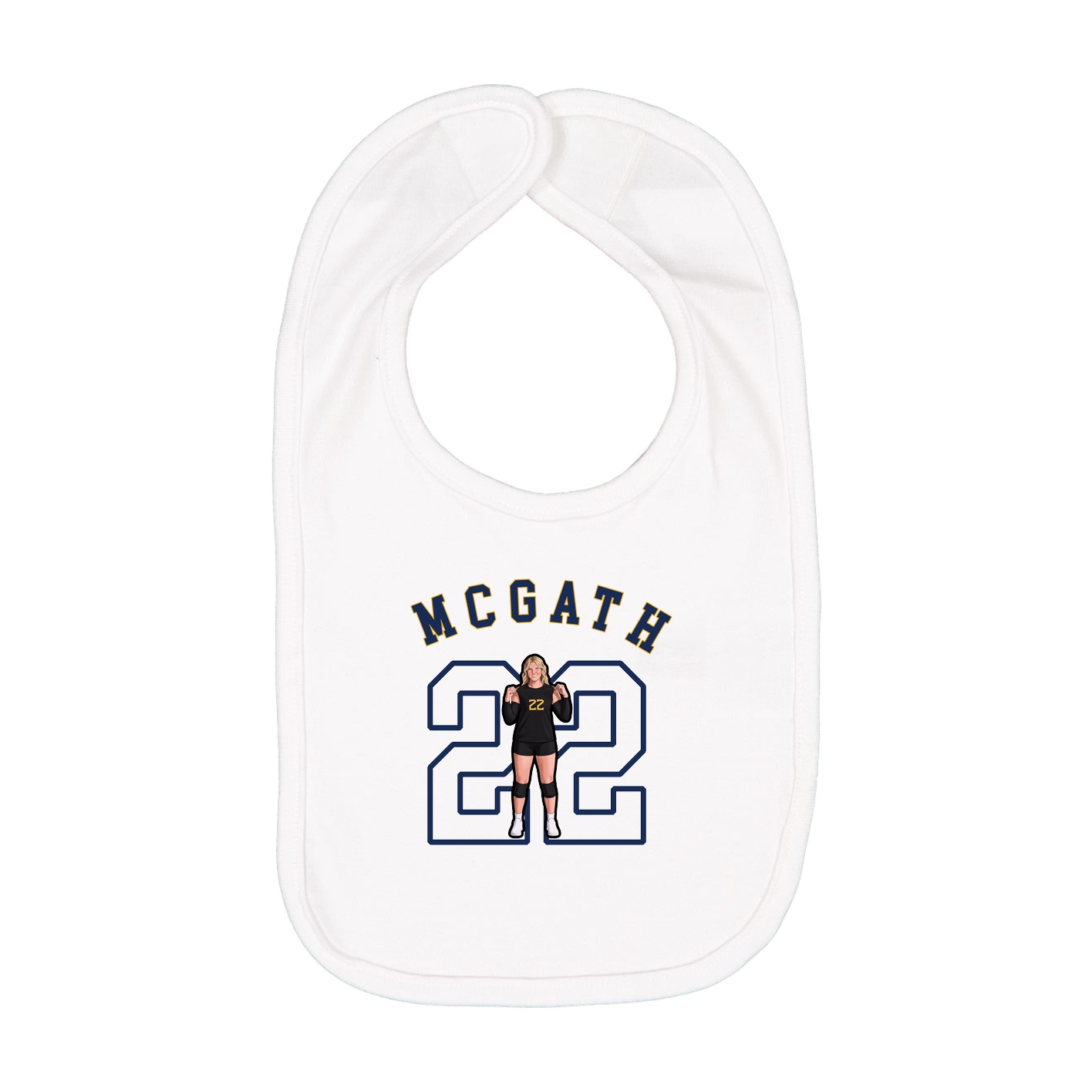 Infant Bib — Shirsey Arch in White