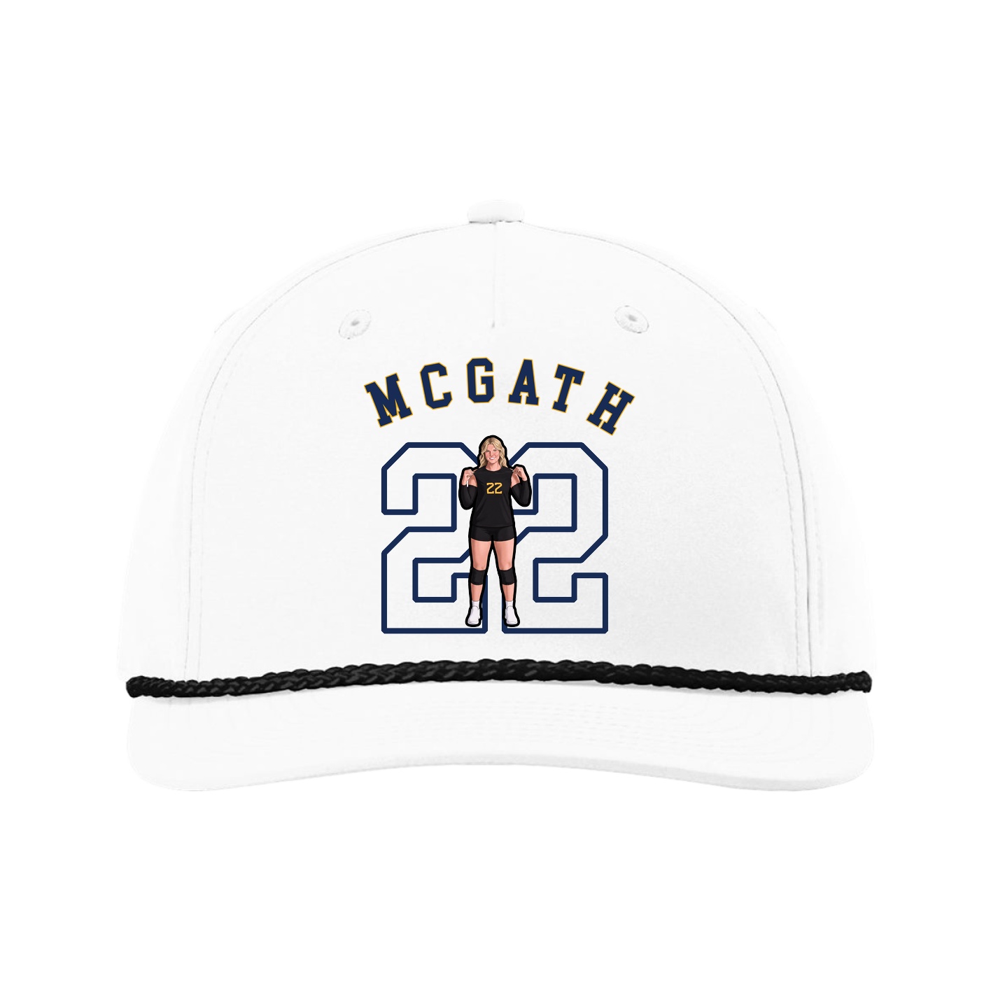 Five-Panel Classic Rope Cap — Shirsey Arch in White