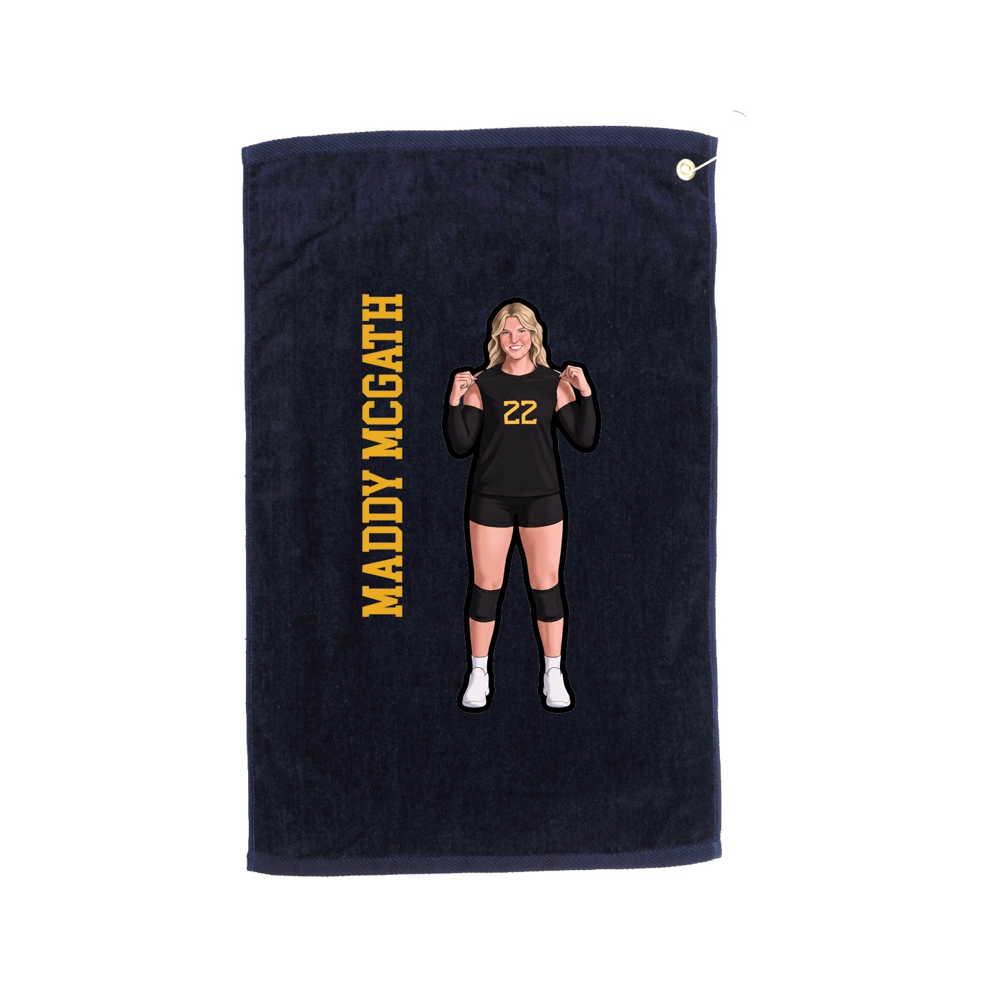 Golf Towel — Name Vertical in Navy