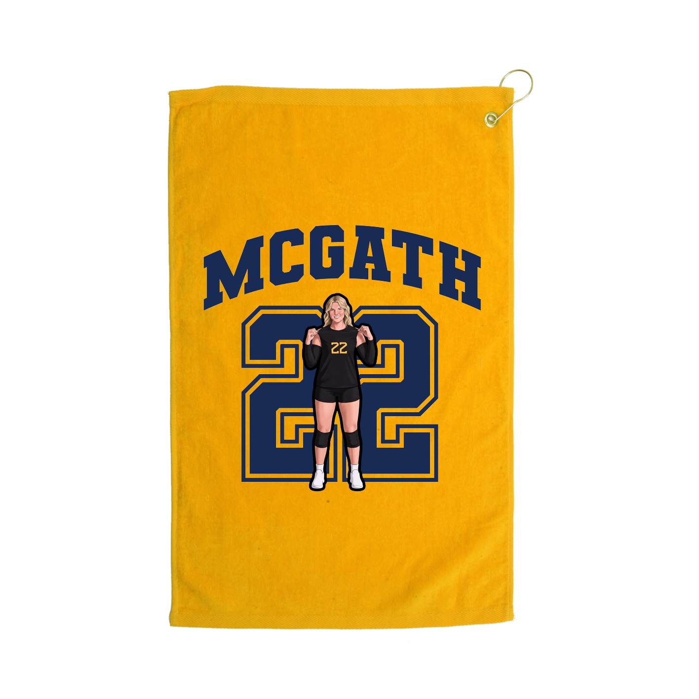 Golf Towel — Number in Gold