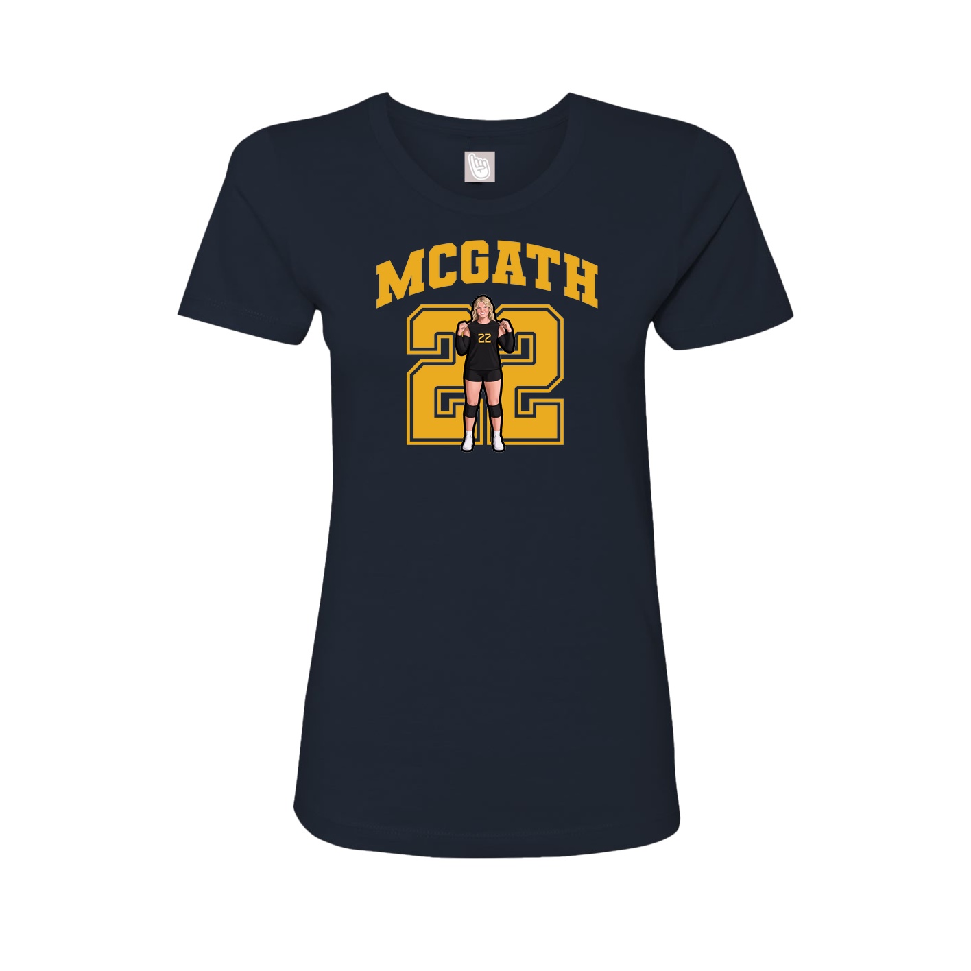 Fitted Women's Tee — Number in Navy