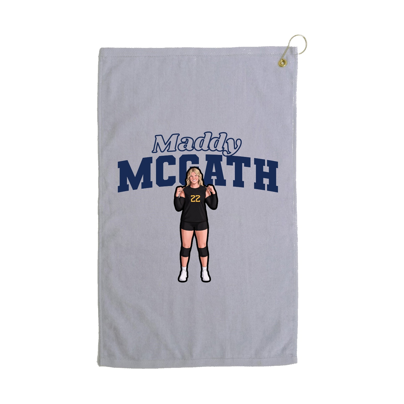 Golf Towel — Name Arch in Grey