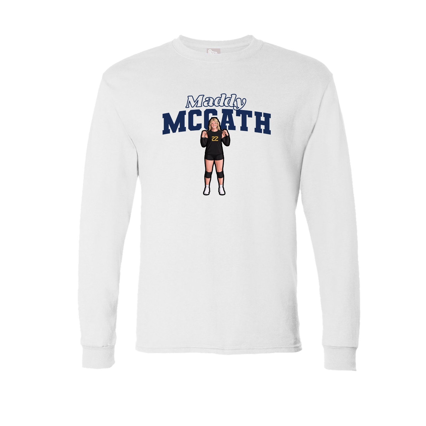 Long Sleeve Tee — Name Arch in White