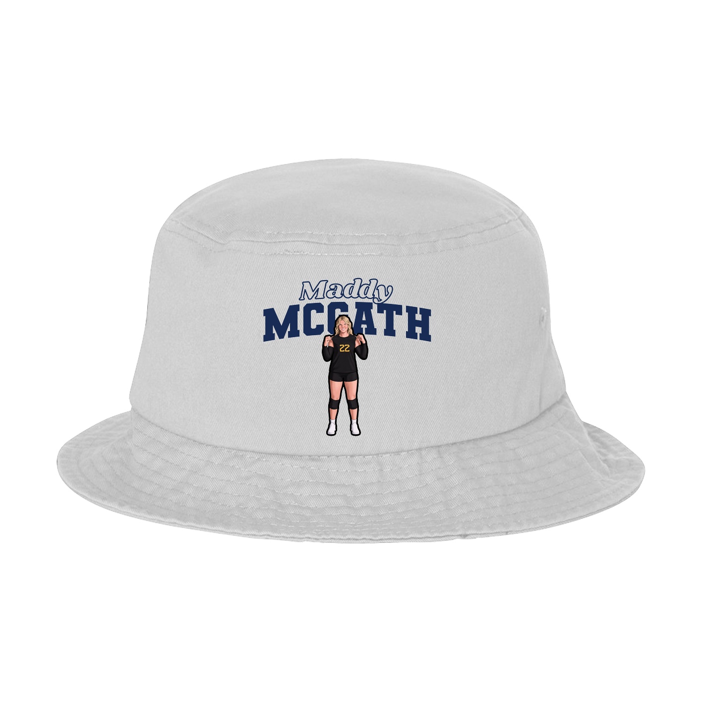 Bucket Cap — Name Arch in White