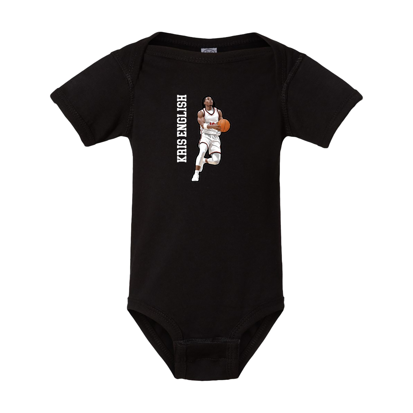 Baby Onesie — Name Vertical in Black