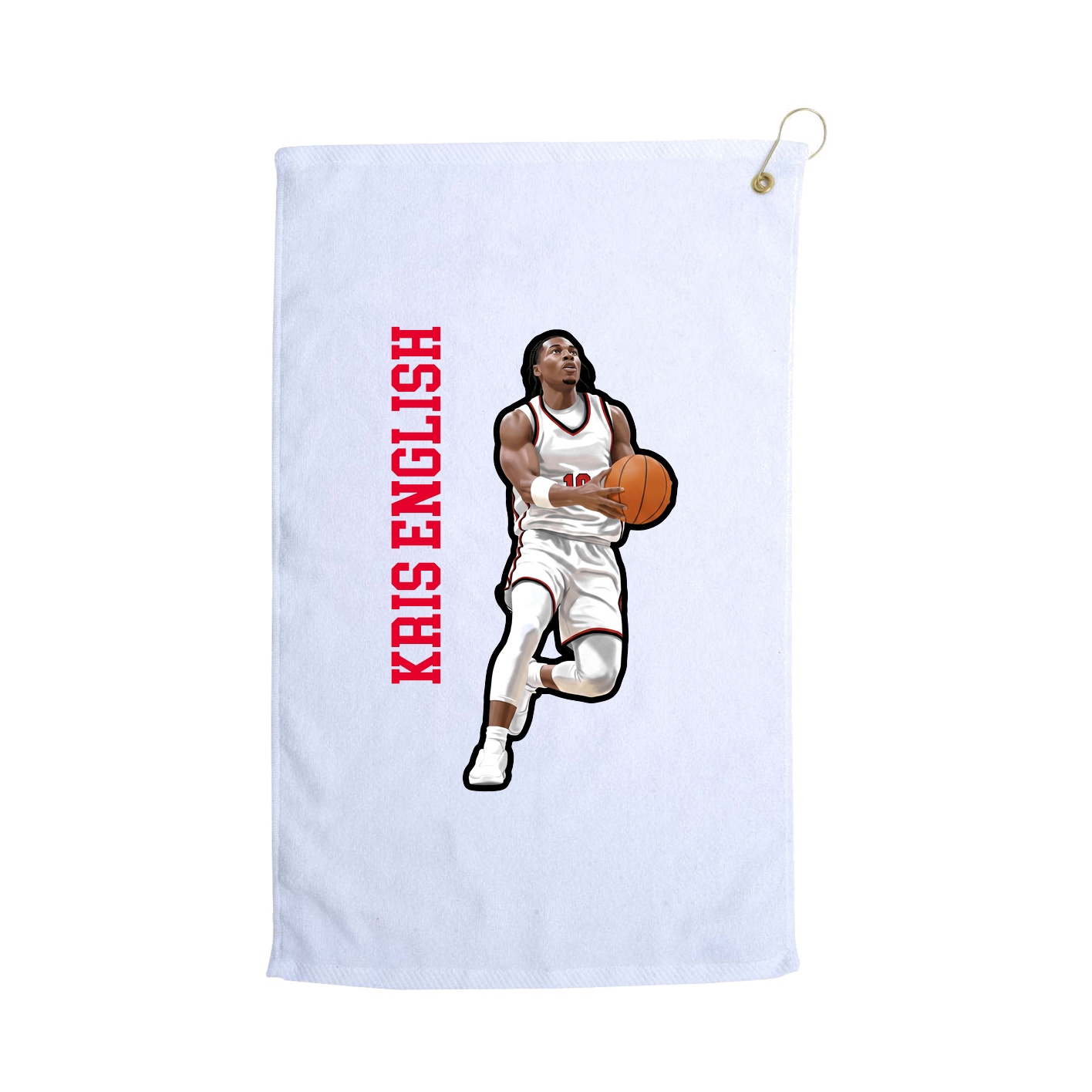 Golf Towel — Name Vertical in White