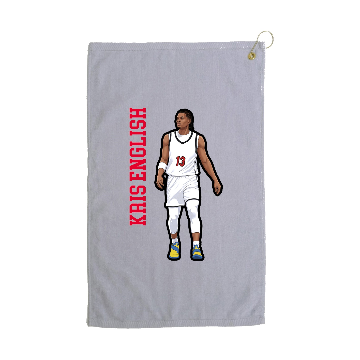Golf Towel — Name Vertical in Grey