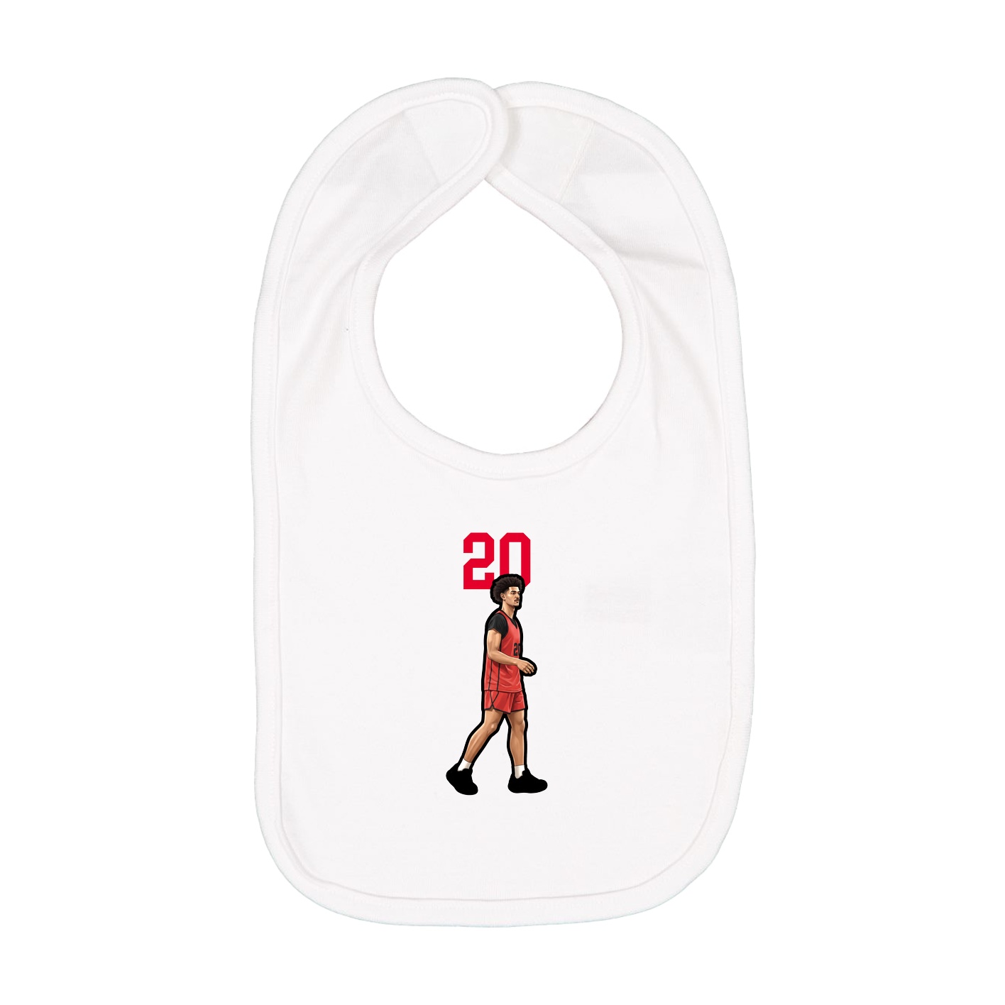 Infant Bib — Number Top in White