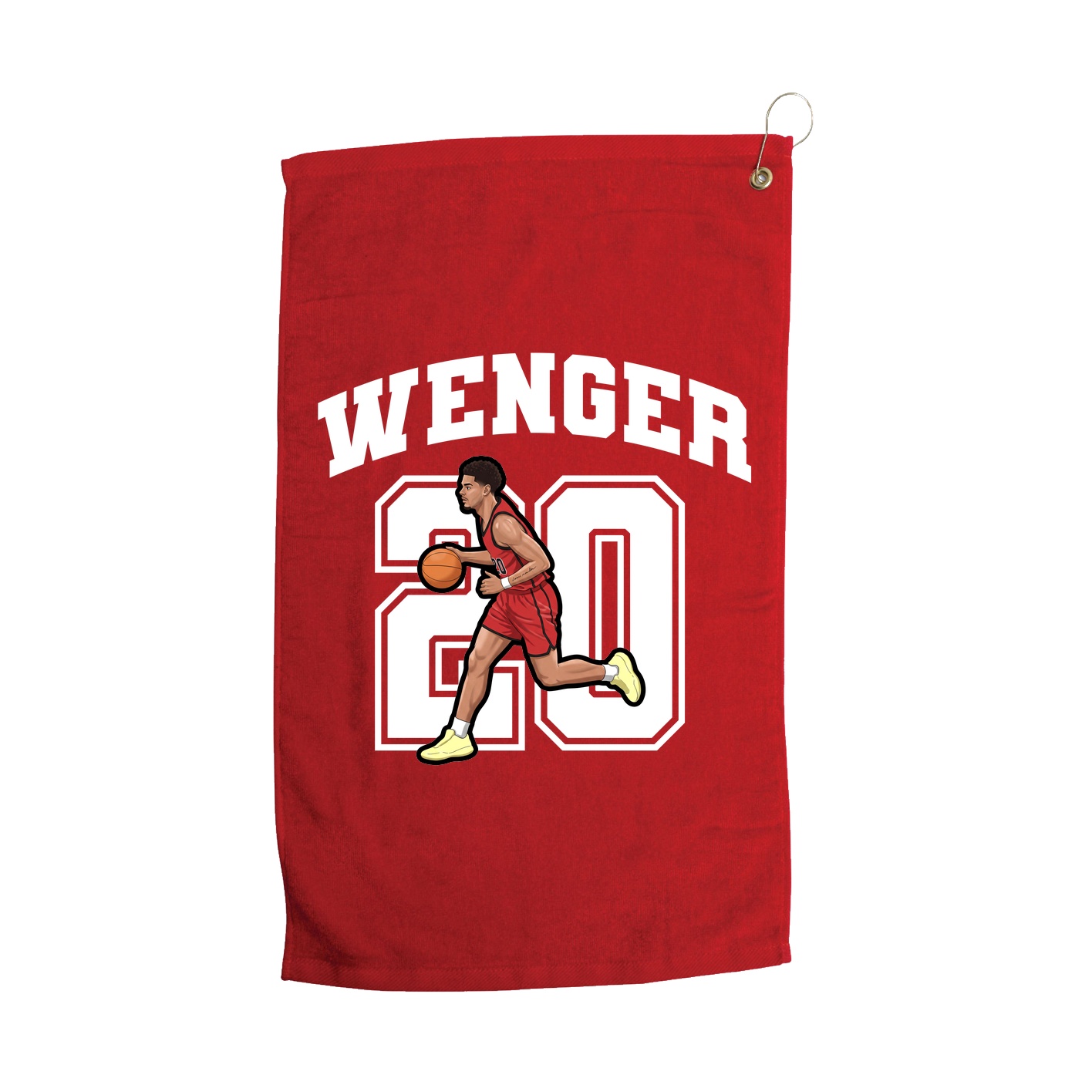 Golf Towel — Number in Red
