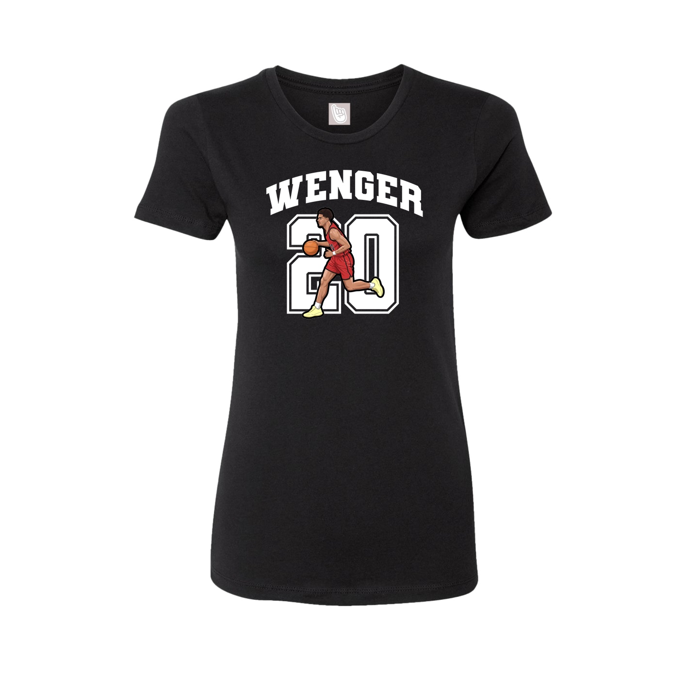 Fitted Women's Tee — Number in Black