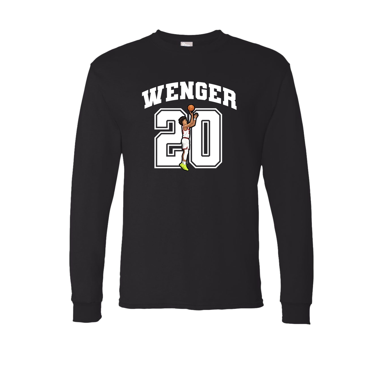 Long Sleeve Tee — Number in Black