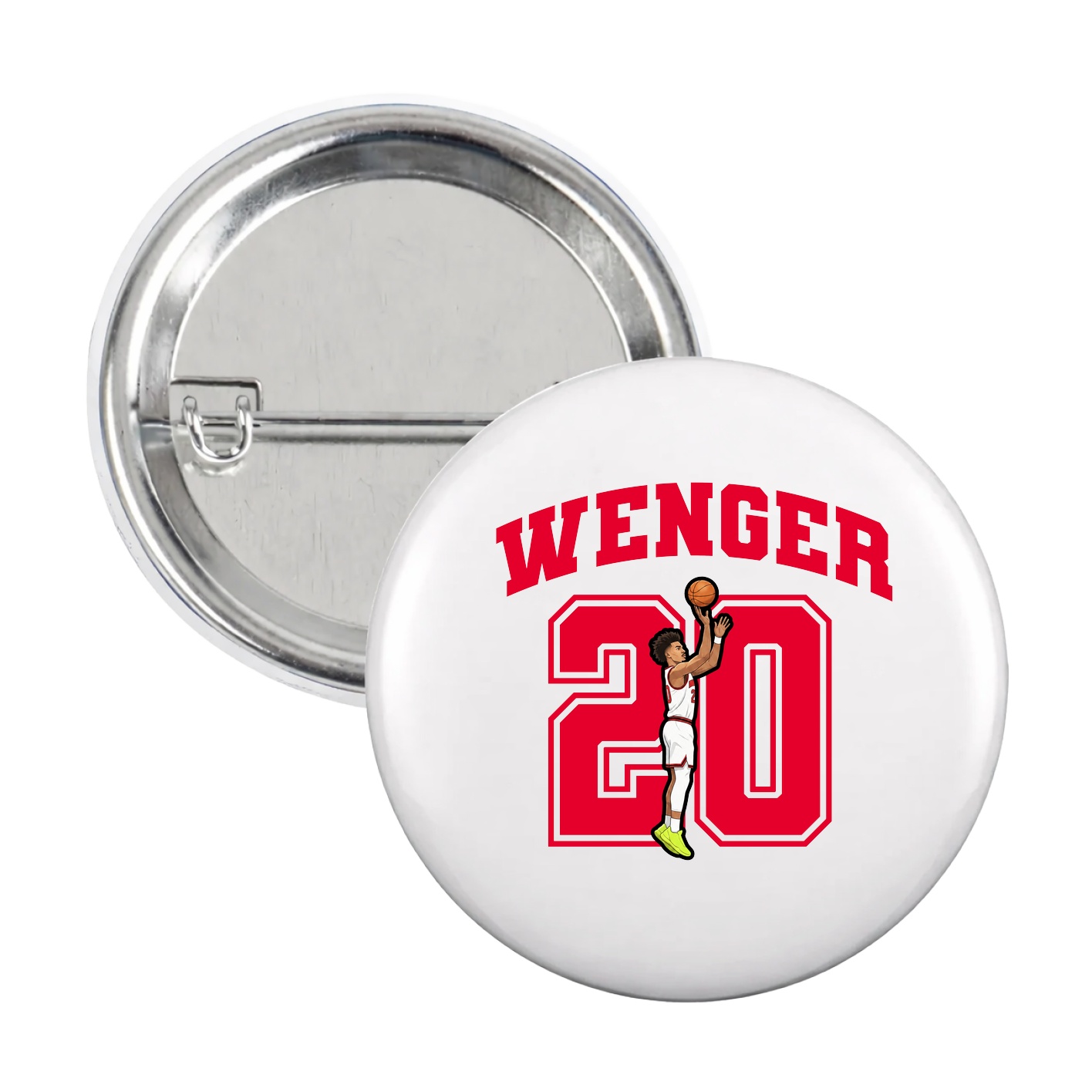 Game Day Button — Number in White