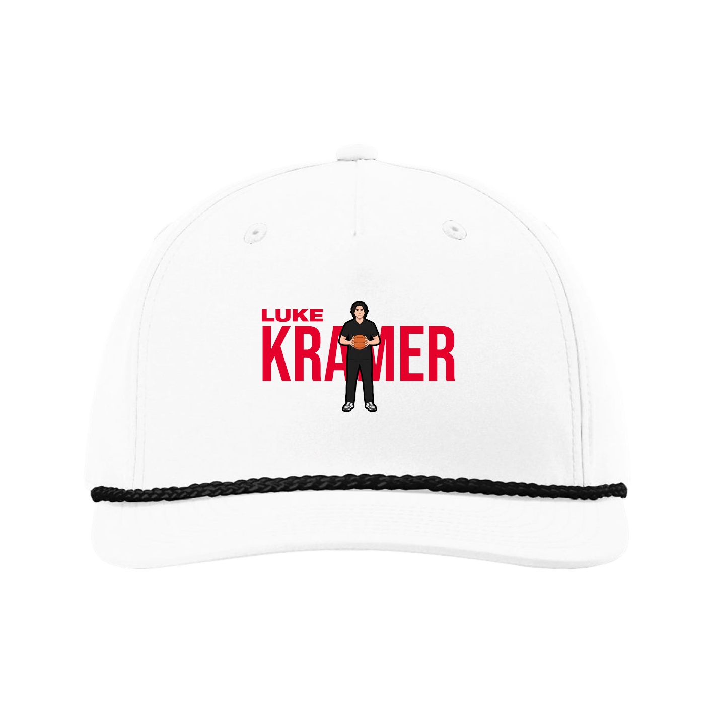 Five-Panel Classic Rope Cap — Player Name in White
