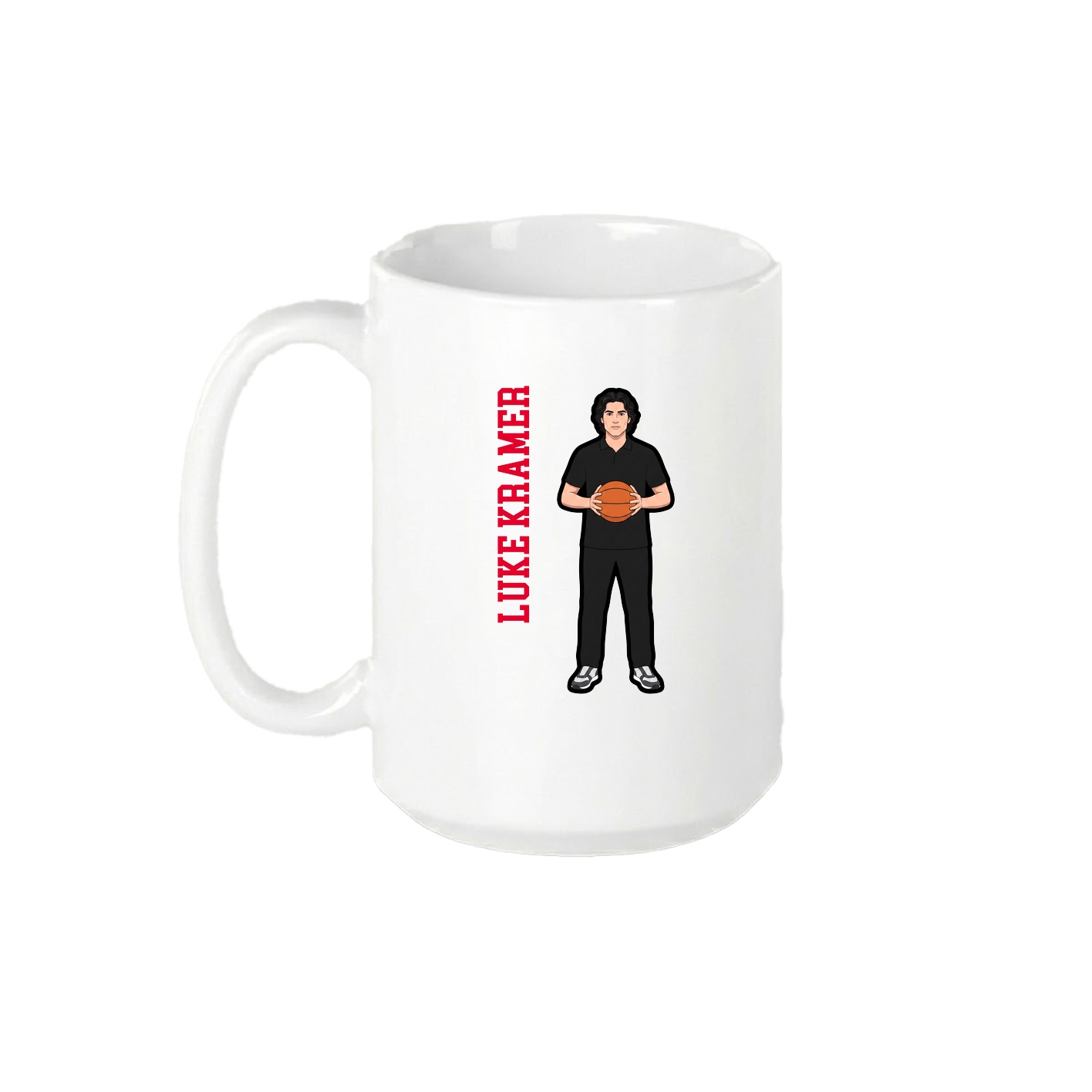 15oz Coffee Mug — Name Vertical in White