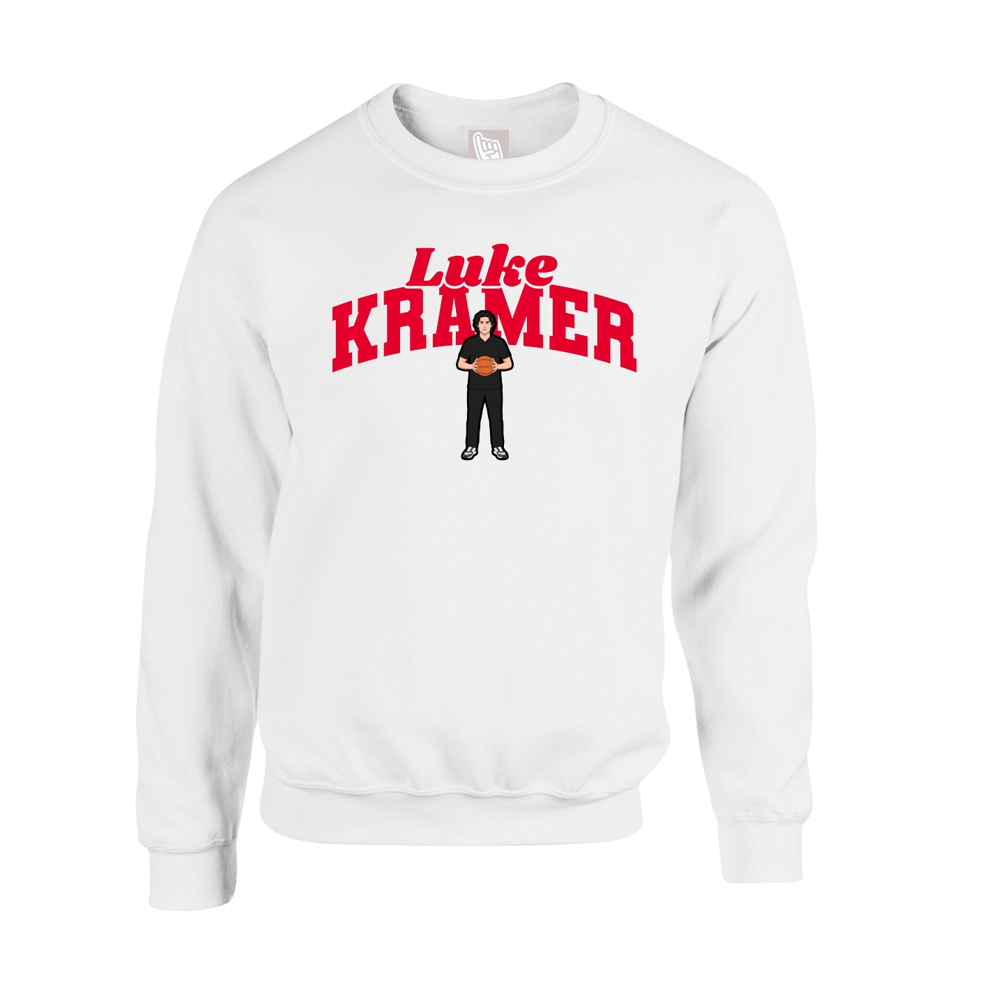Fleece Crew — Signature Arch in White