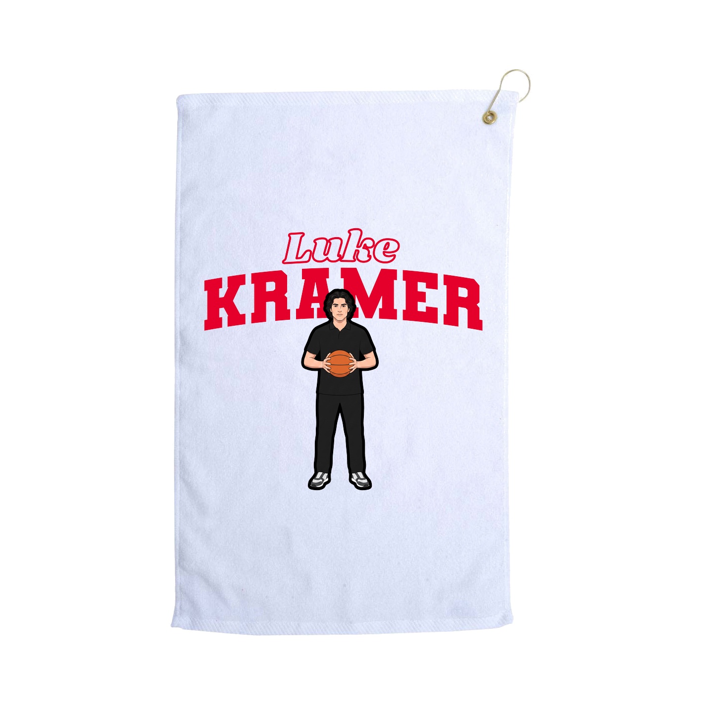 Golf Towel — Name Arch in White