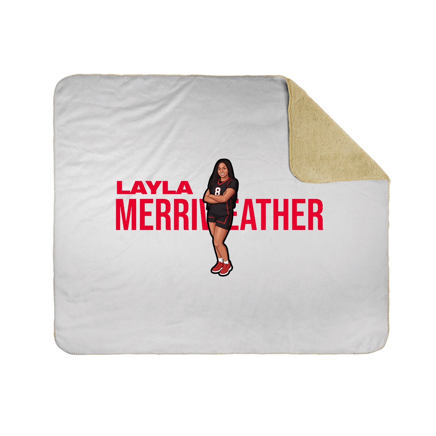Throw Blanket — Player Name in White