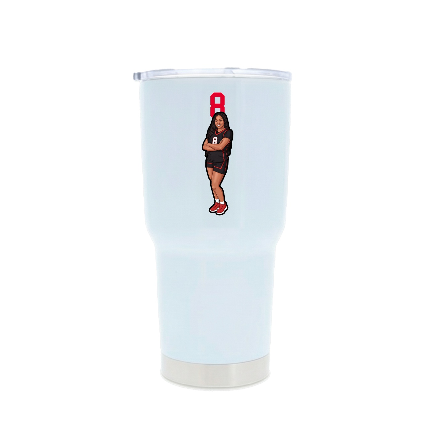 30oz Stainless Steel Tumbler — Number Top in White