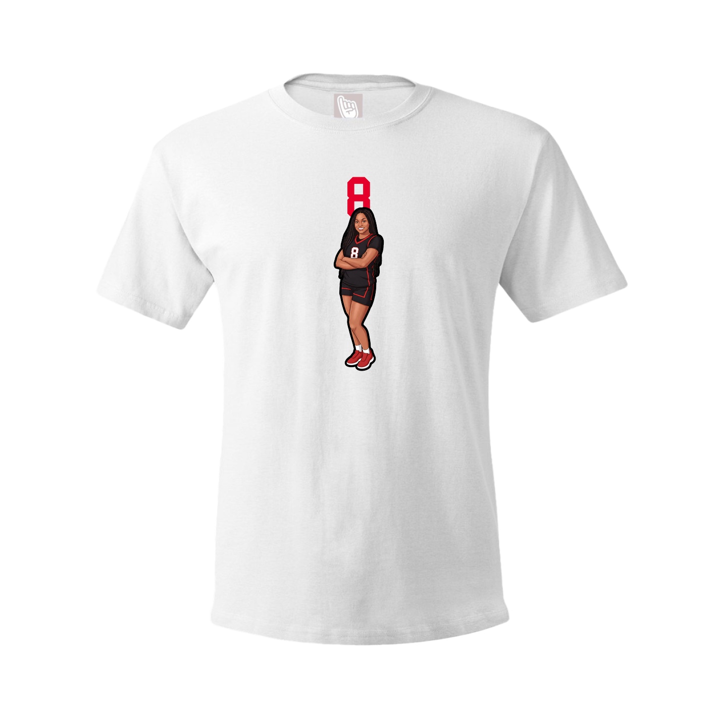 Youth Tee — Number Top in White