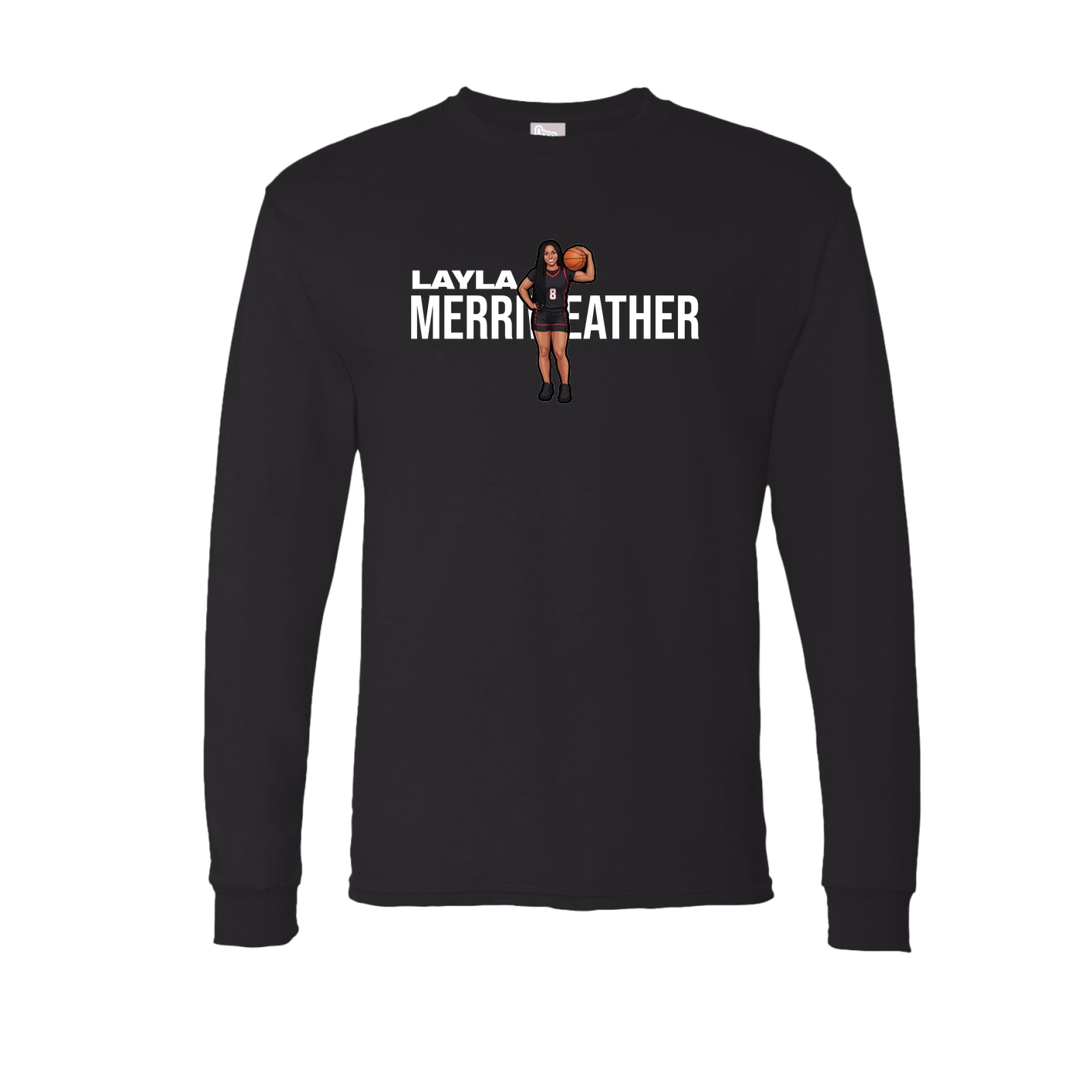 Long Sleeve Tee — Player Name in Black