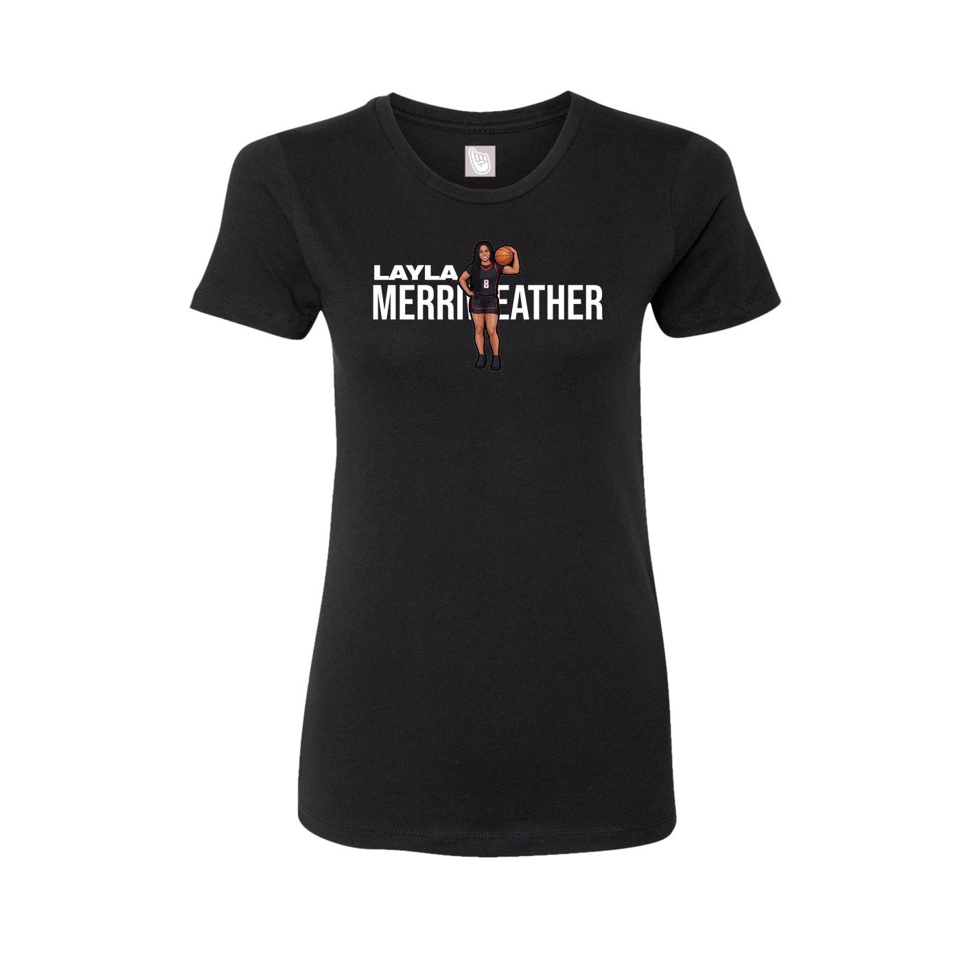 Fitted Women's Tee — Player Name in Black