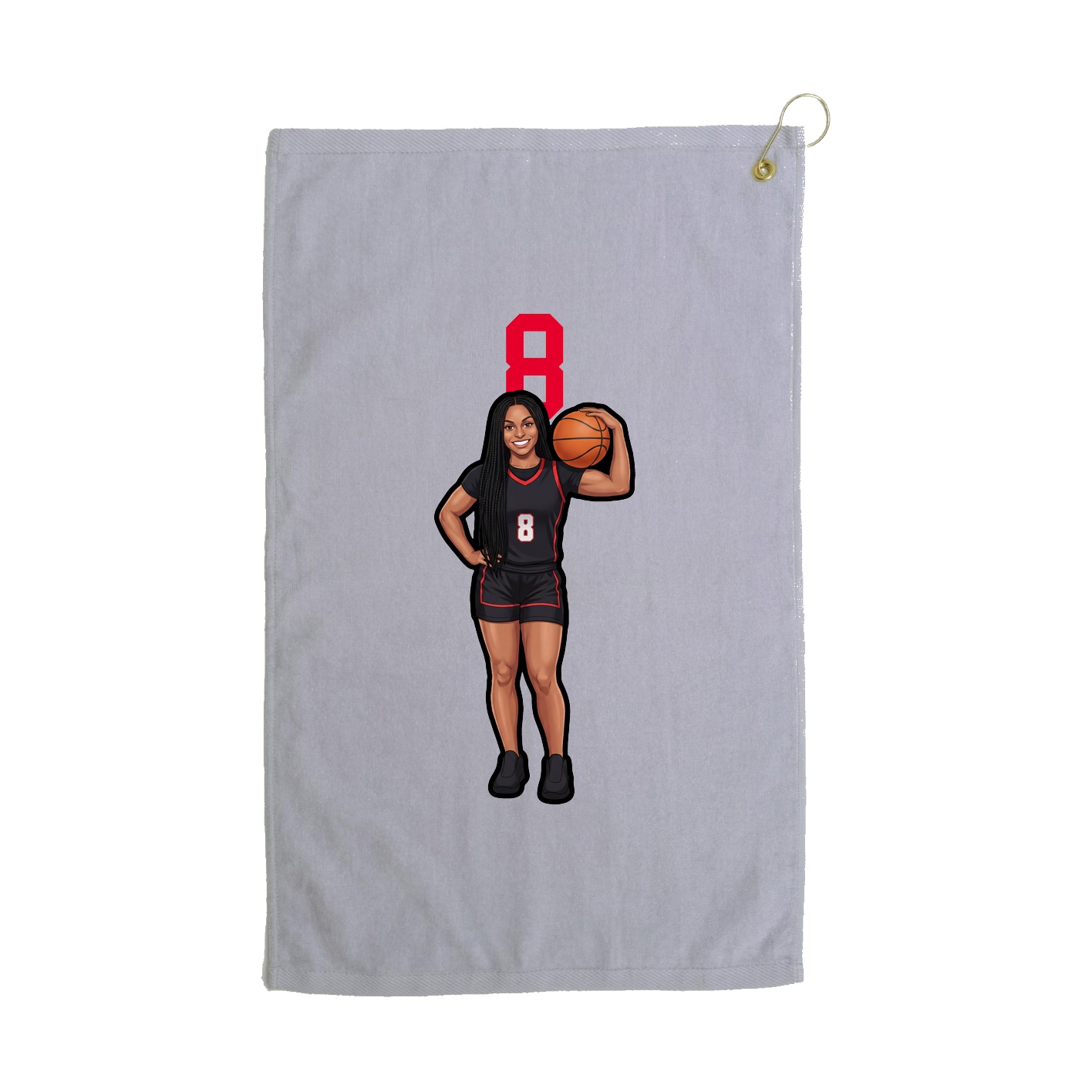 Golf Towel — Number Top in Grey